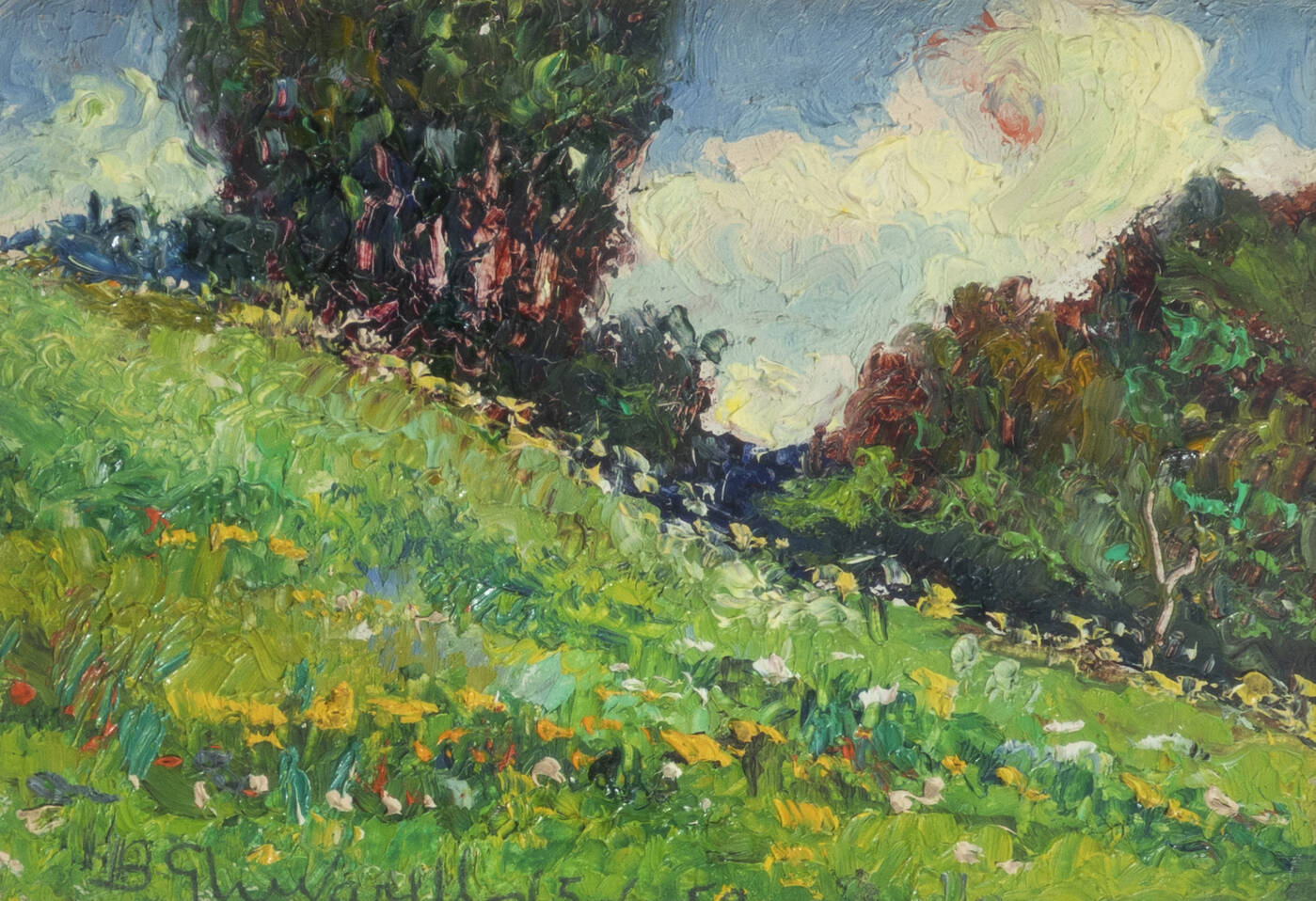 BENEDETTO GHIVARELLO - 'Paesaggio collinare' 5.6.1953