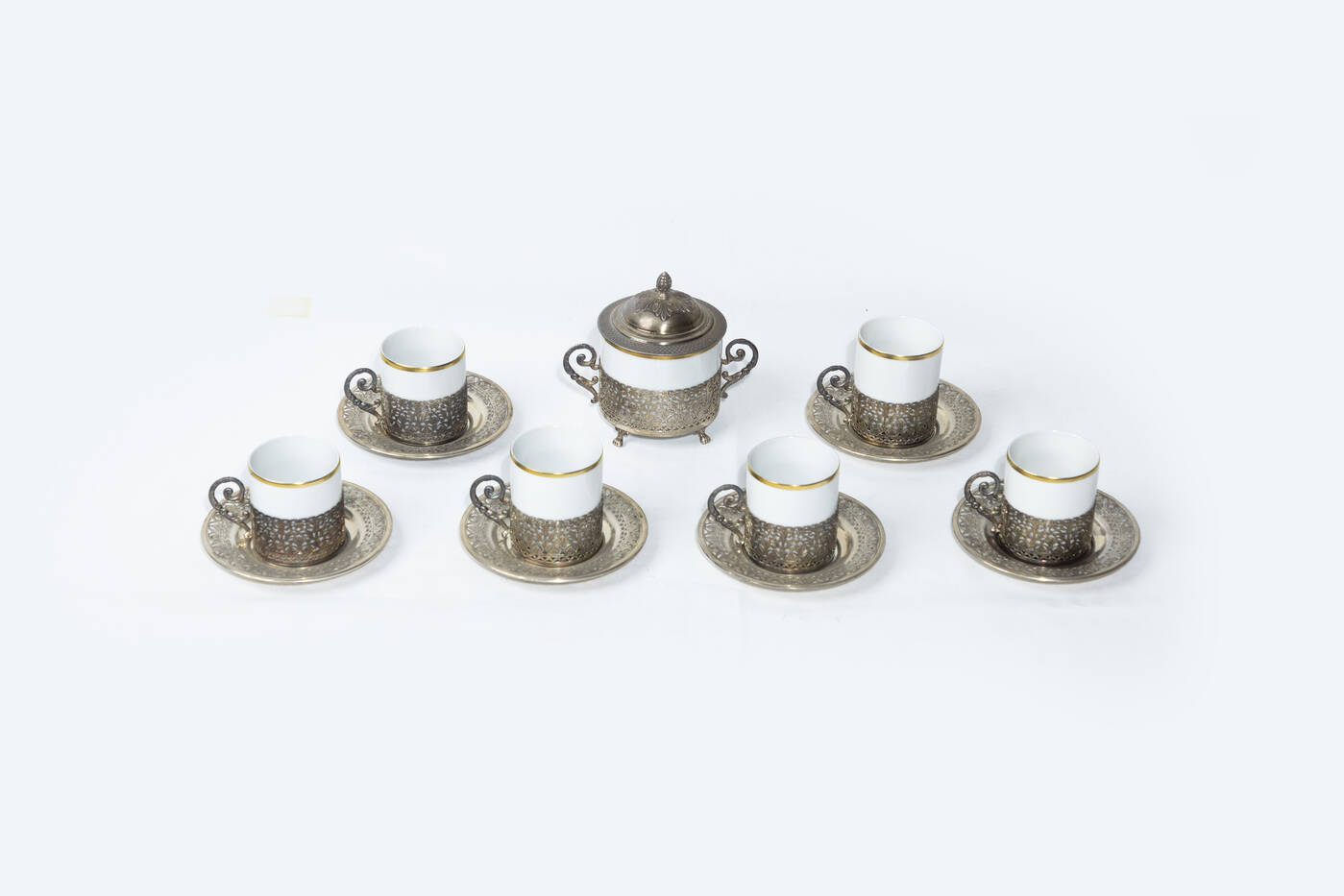 LOTTO DI SEI TAZZINE E UNA ZUCCHERIERA