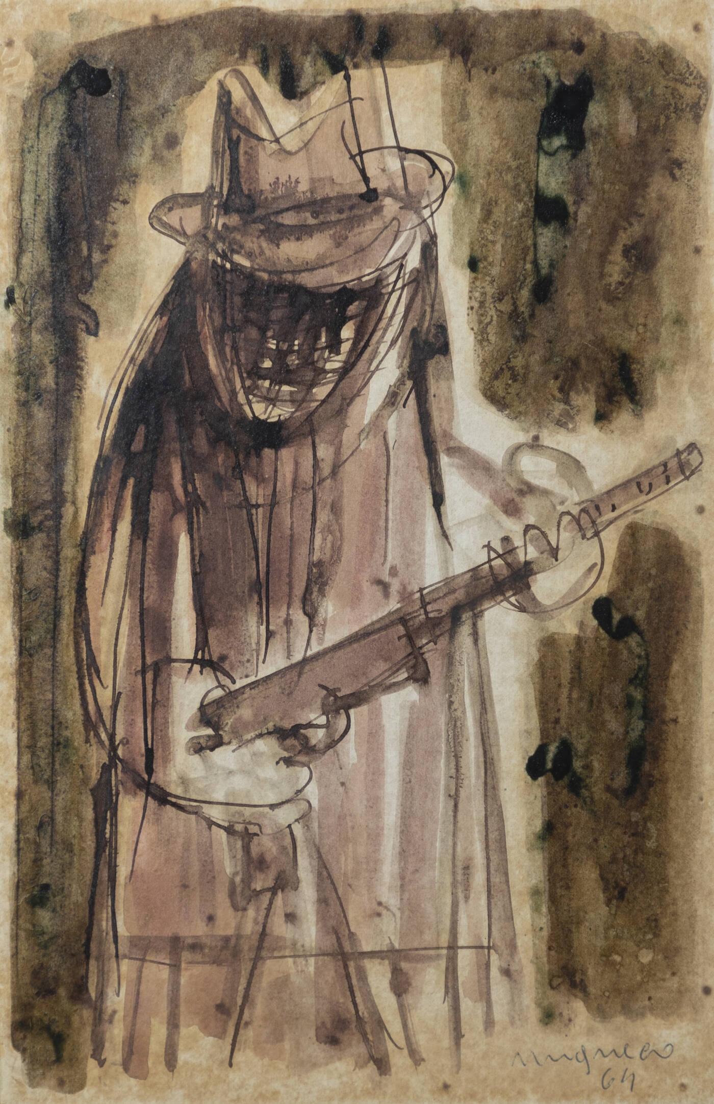 GIUSEPPE MIGNECO - 'Figura con fucile' 1964