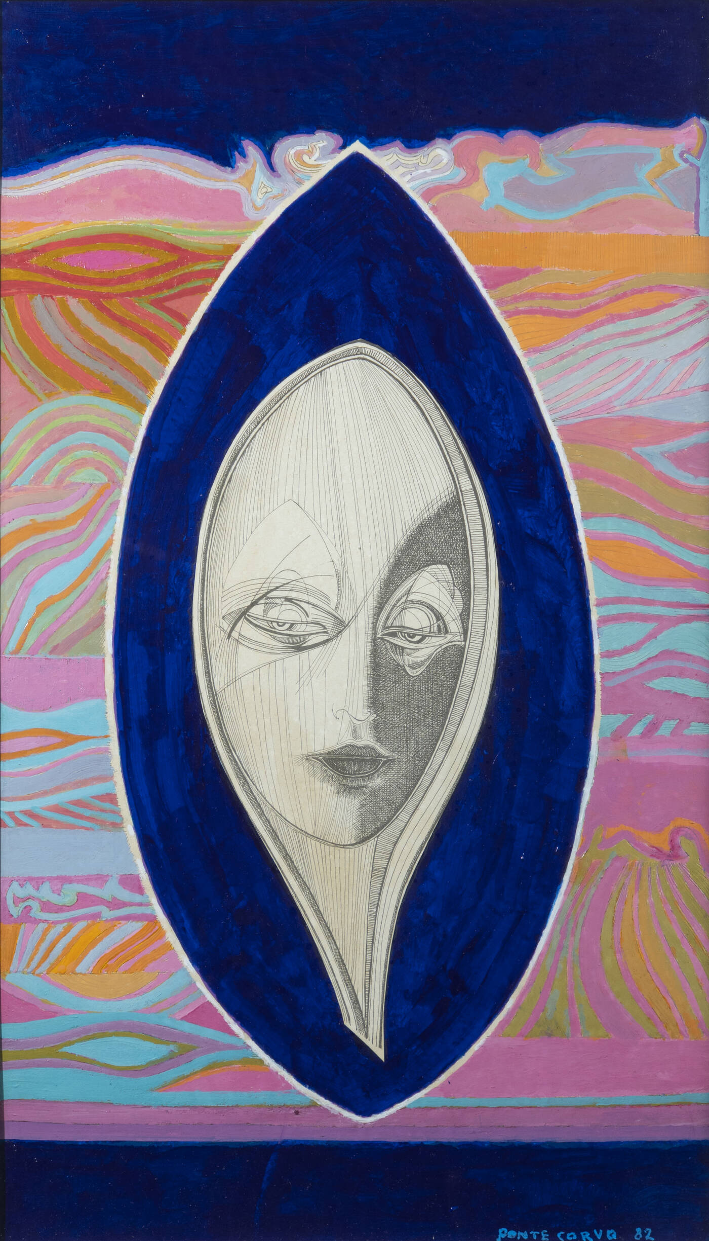 PONTE CORVO (Raffaele Pontecorvo) - 'Volto femminile' 1982