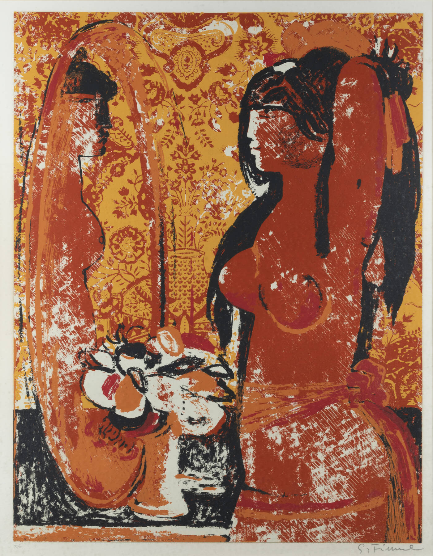 SALVATORE FIUME - 'Donna allo specchio' 1970