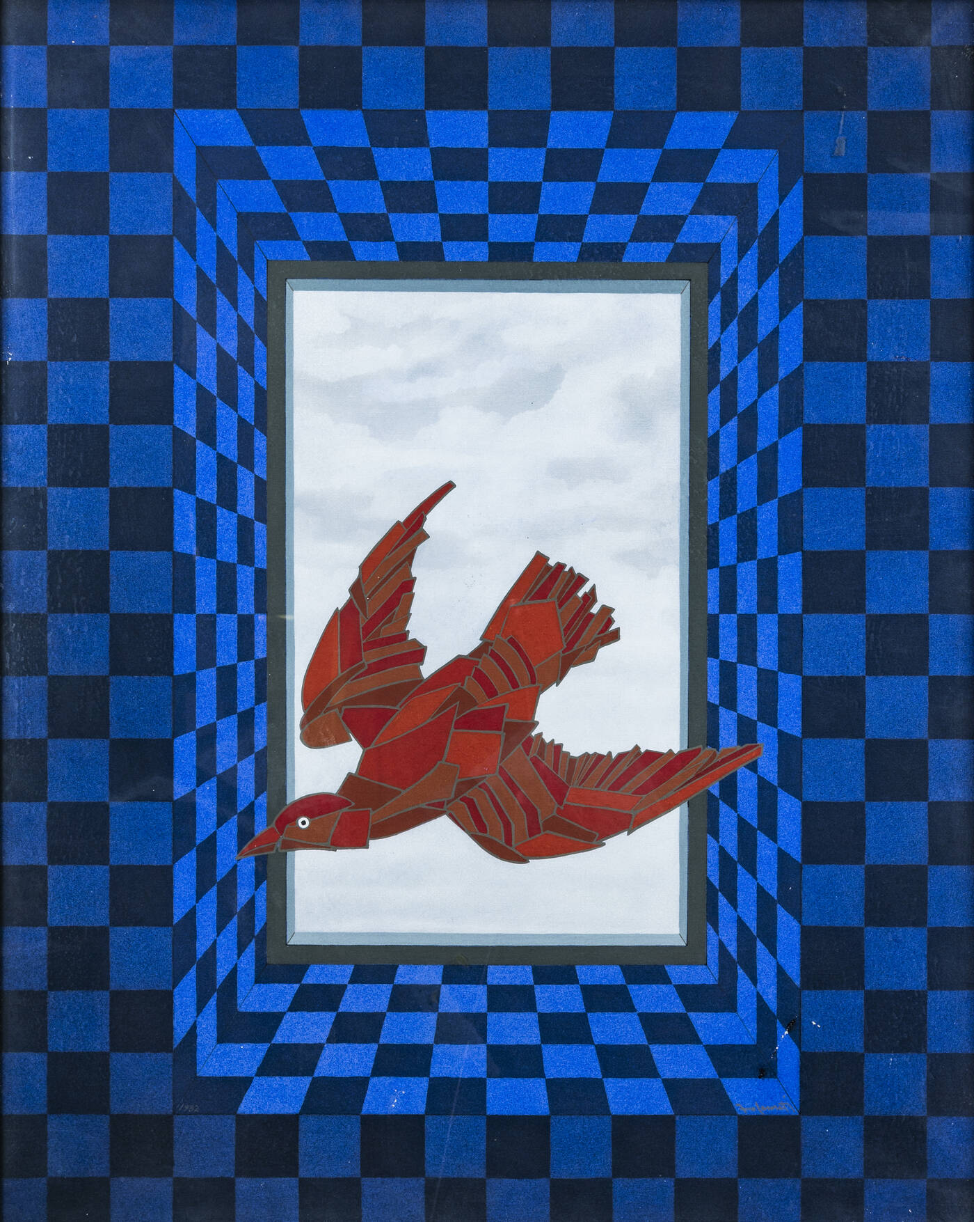 FRANCESCO CASORATI - 'Uccello rosso' 1982