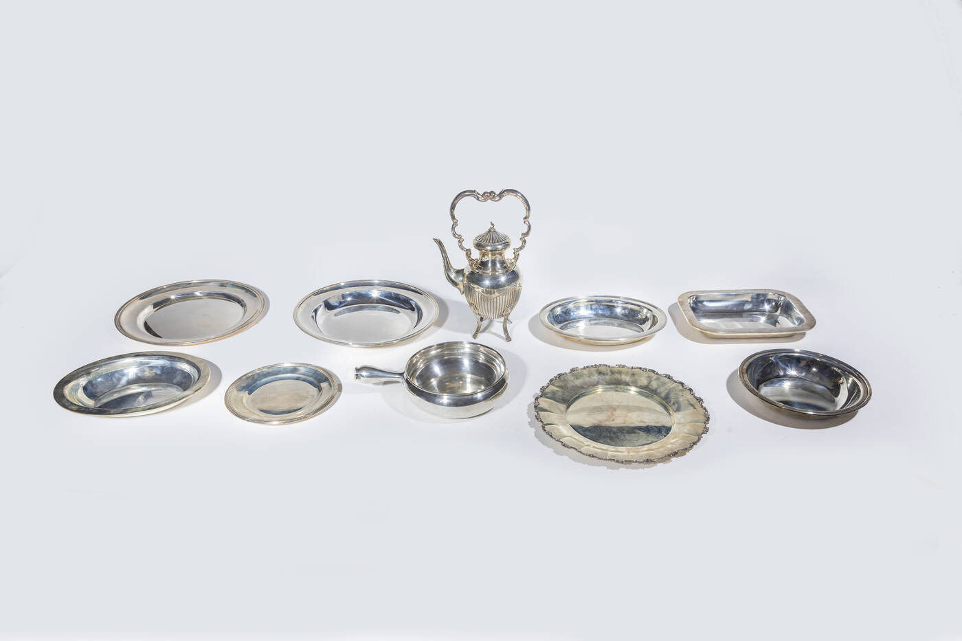 LOTTO DI DIECI OGGETTI IN ARGENTO