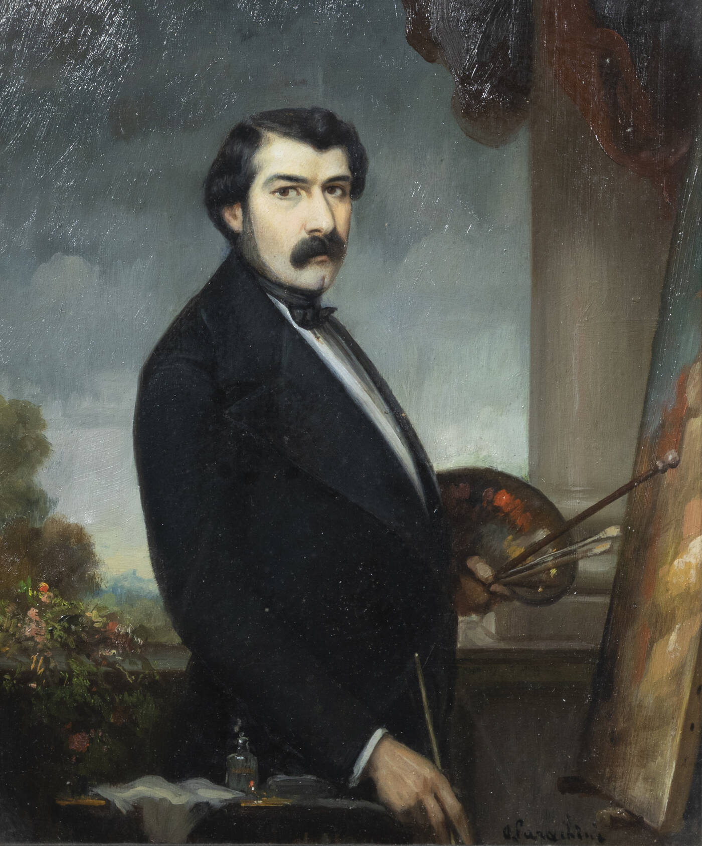 ACHILLE PARACHINI - 'Autoritratto con tavolozza'