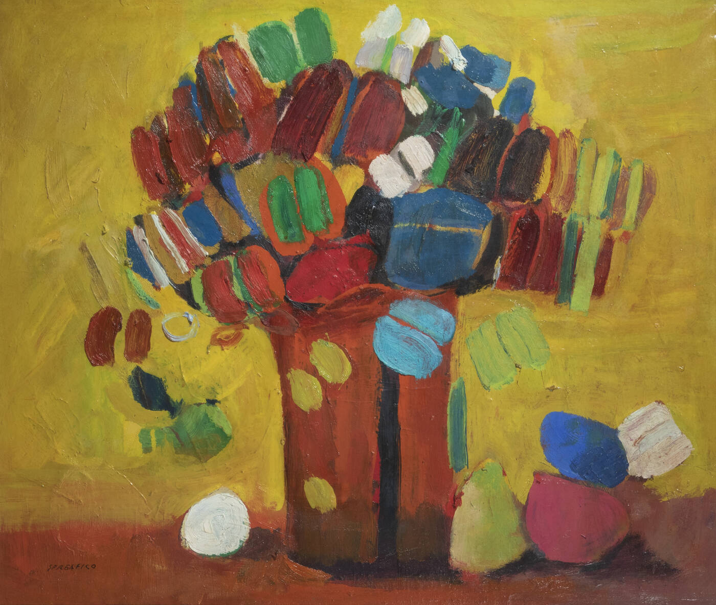 LEONARDO SPREAFICO - 'Due vasi su un tavolo' 1971