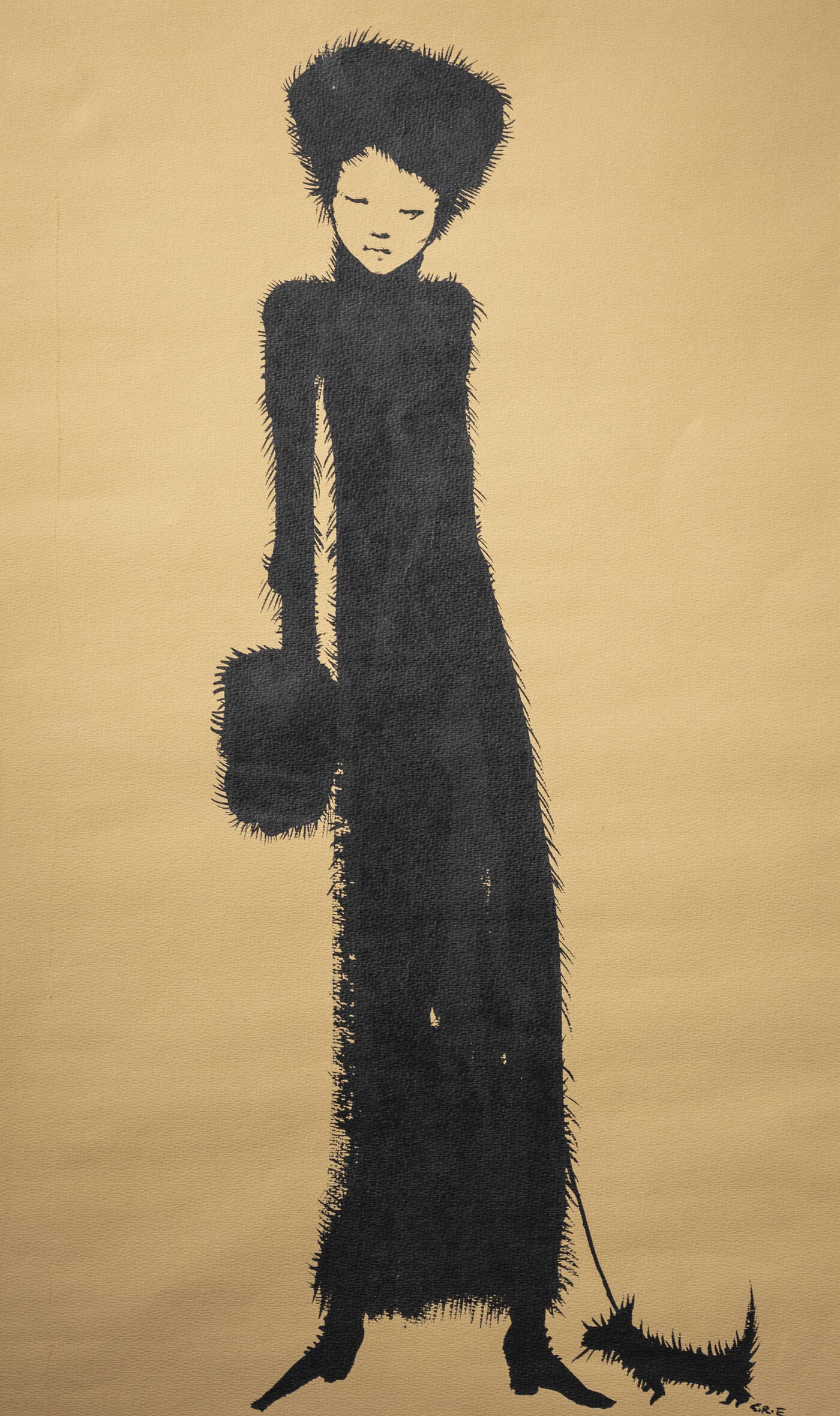 ENRICO COLOMBOTTO ROSSO - 'Signora con cagnolino'