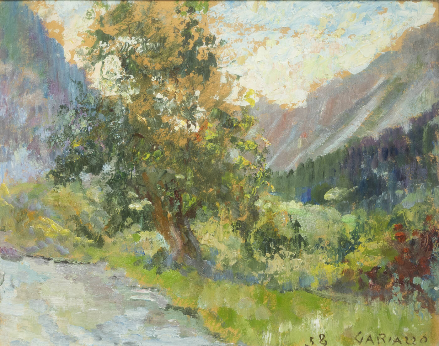 PIER ANTONIO GARIAZZO - 'Paesaggio montano' Cesana luglio 1958