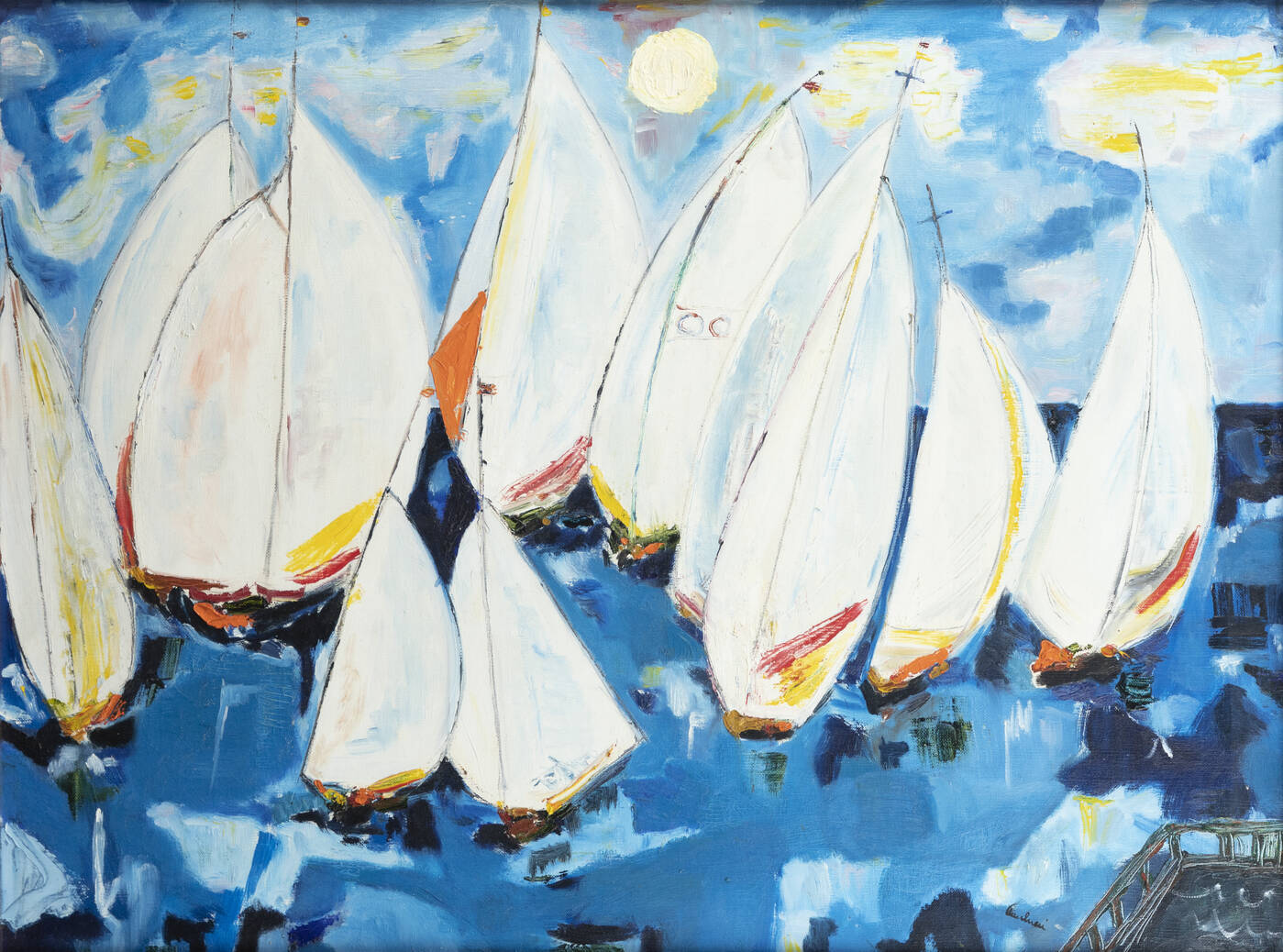 ENRICO PAULUCCI - 'Marina con barche'