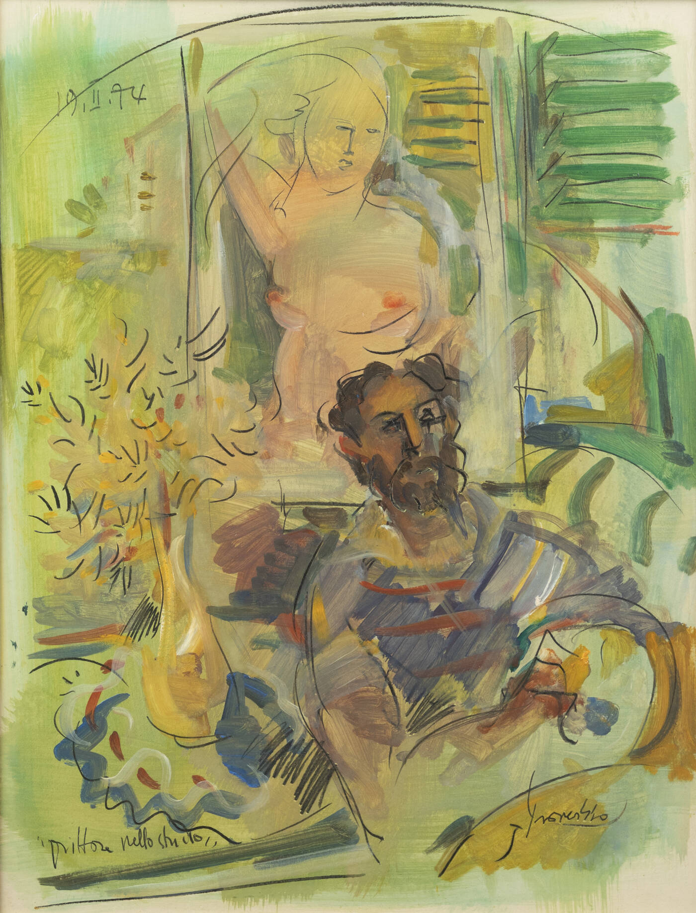 LUCIANO PROVERBIO - 'Pittore nello studio' 19.11.74