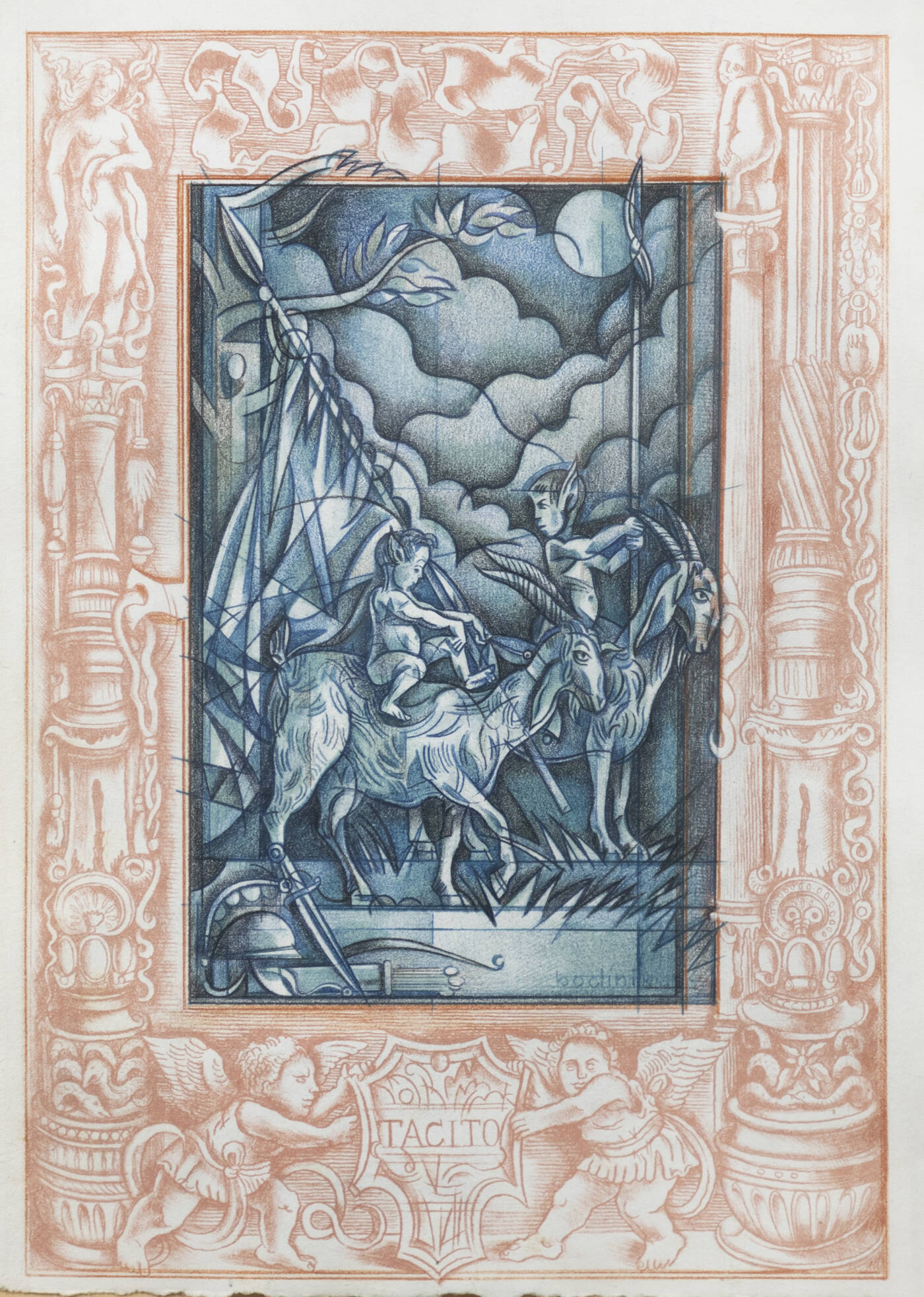 FLORIANO BODINI - 'Figure mitologiche su caproni'