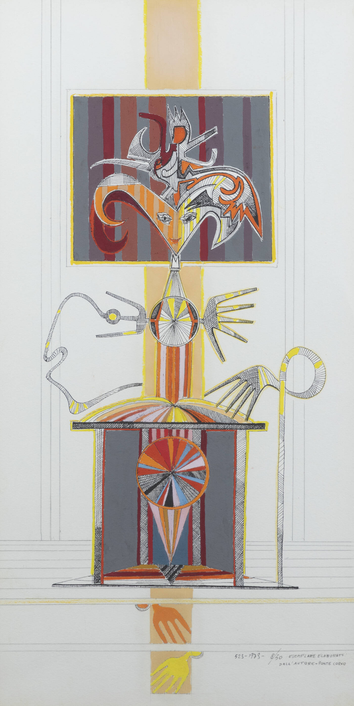 PONTE CORVO (Raffaele Pontecorvo) - 'Senza titolo' 1973