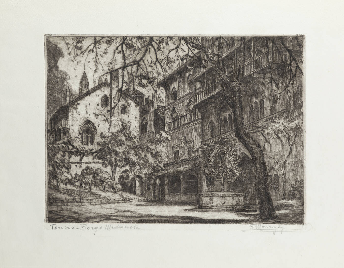 FRANCESCO MENNYEY - 'Torino-Borgo Medioevale'