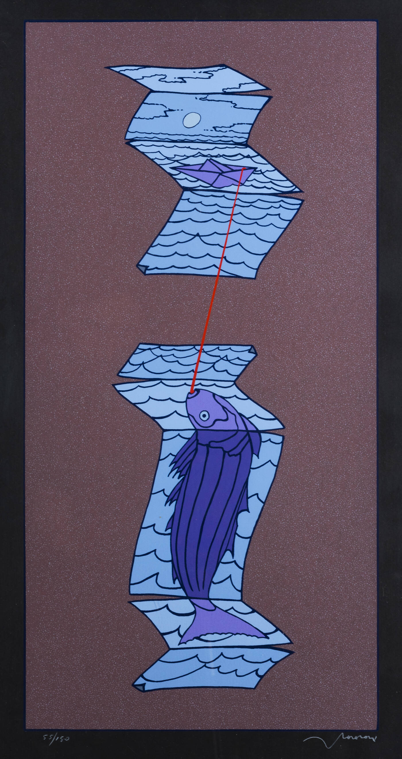 FRANCESCO CASORATI - 'Barchetta di carta che pesca'