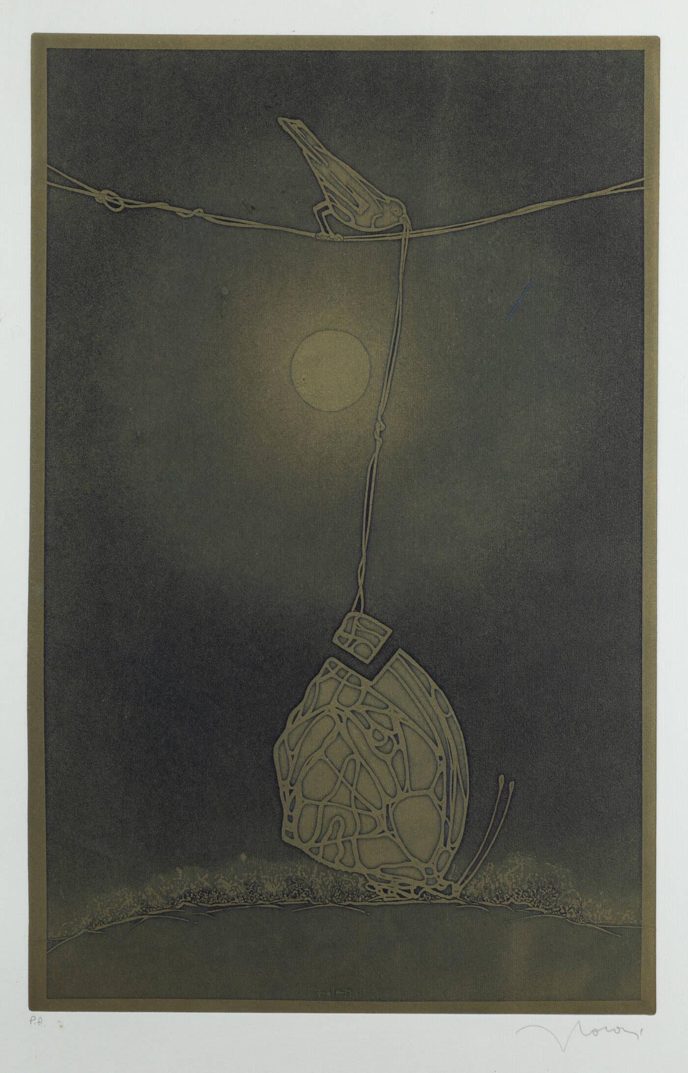 FRANCESCO CASORATI - 'Farfalla e uccello'