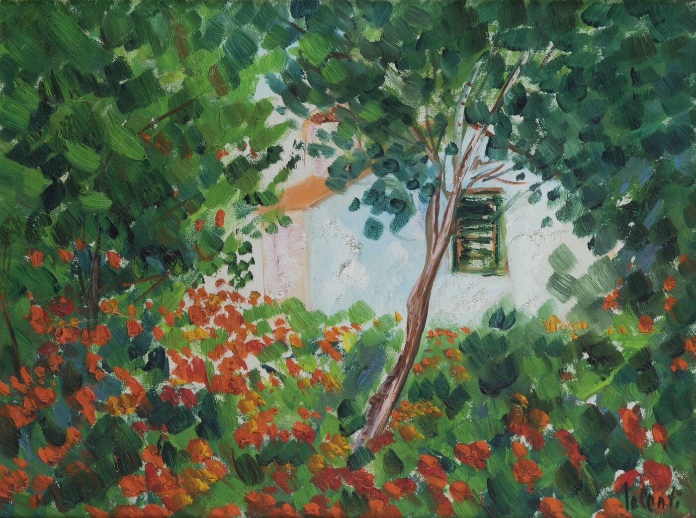 ANTONIO IALENTI - 'Casetta con fiori'
