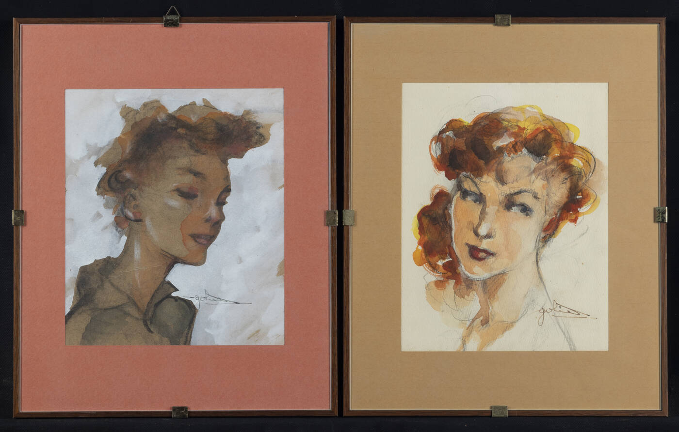 GOLIA (Eugenio Colmo) - 'Coppia di volti di fanciulle' GOLIA (Eugenio Colmo) - 'Coppia di volti di fanciulle'