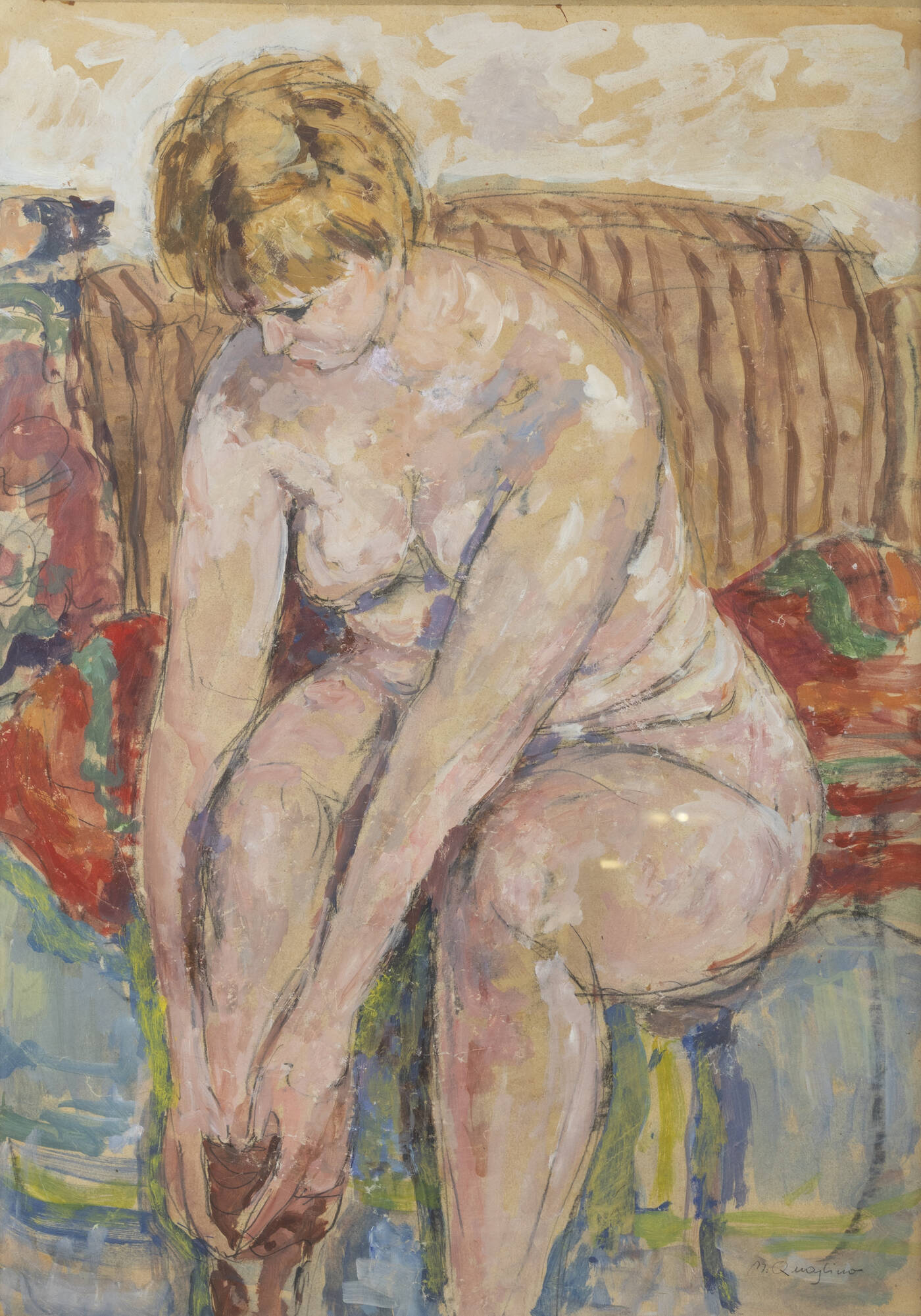 MASSIMO QUAGLINO - 'Nuda che si infila le calze'