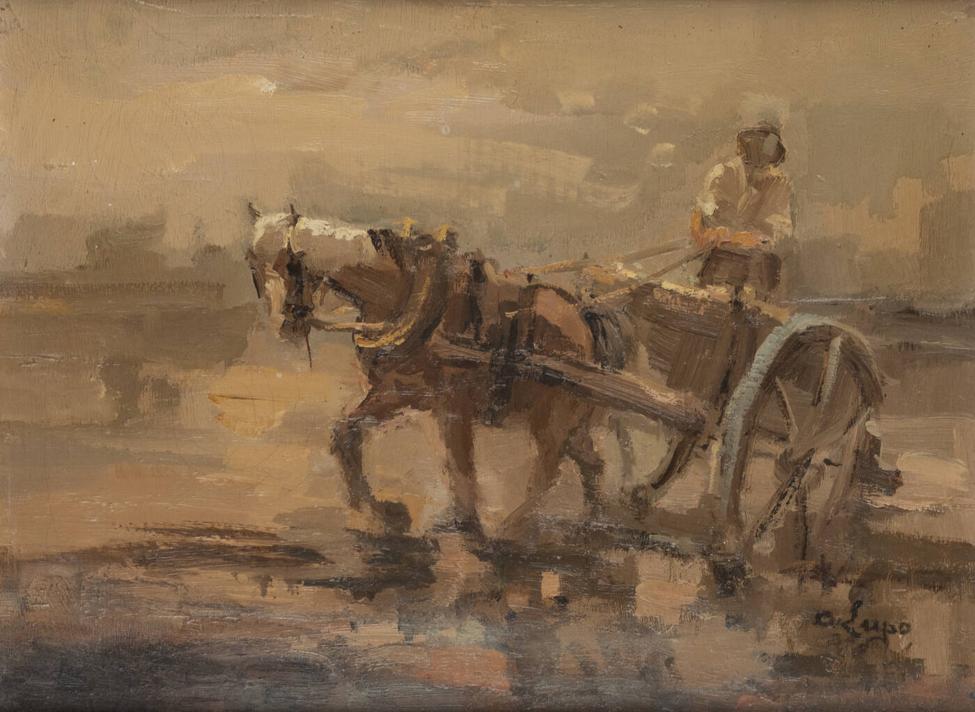 ALESSANDRO LUPO - 'Al lavoro in risaia' 1940 circa