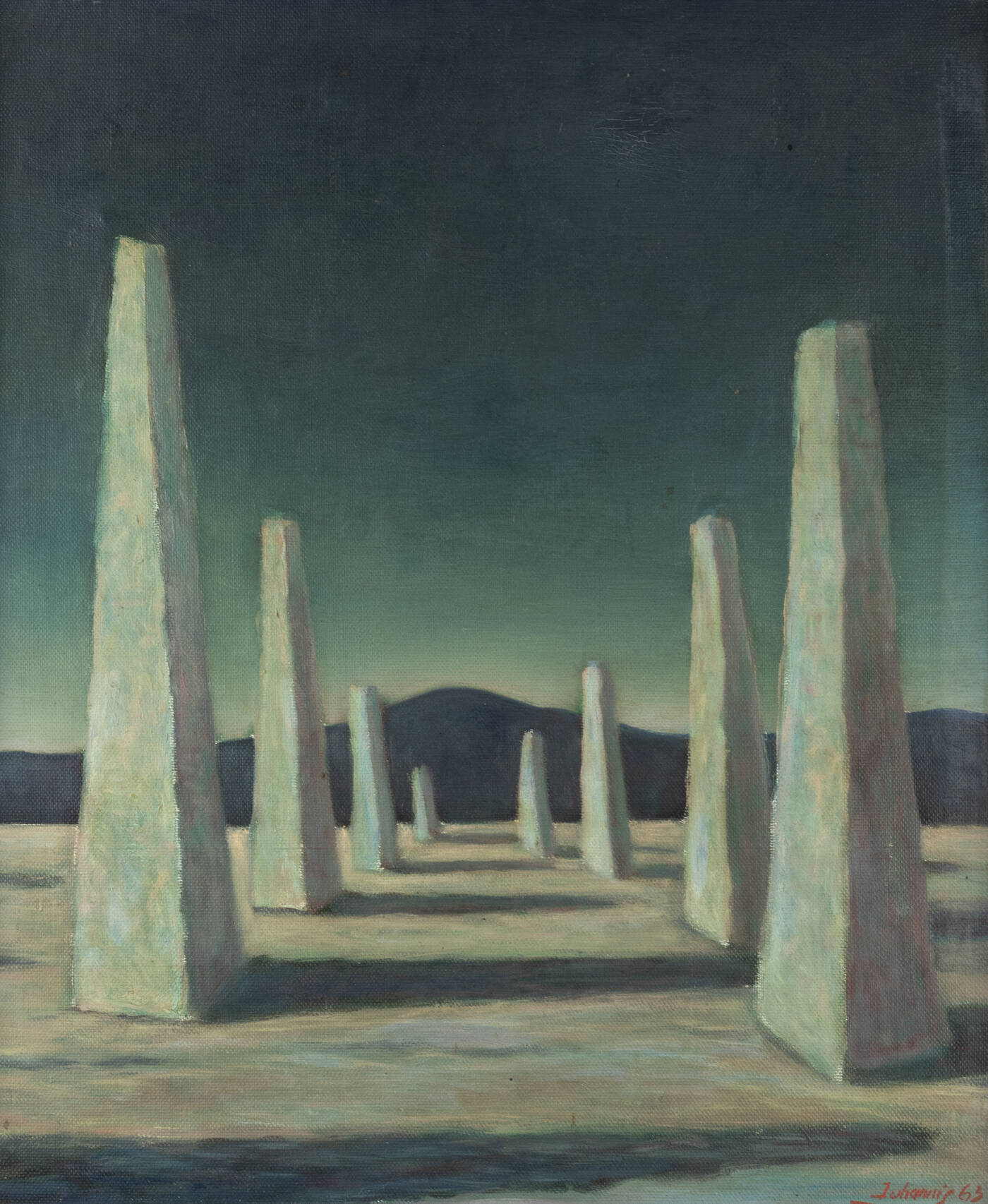 JOHANNIS (LUIGI RAPUZZI) - 'Menhirs a carnac' 1963