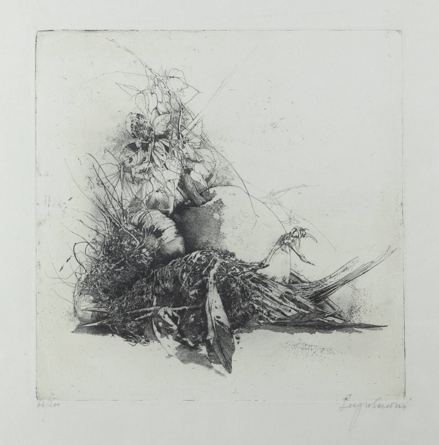 SERGIO SARONI - 'Natura morta con il passero' 1967