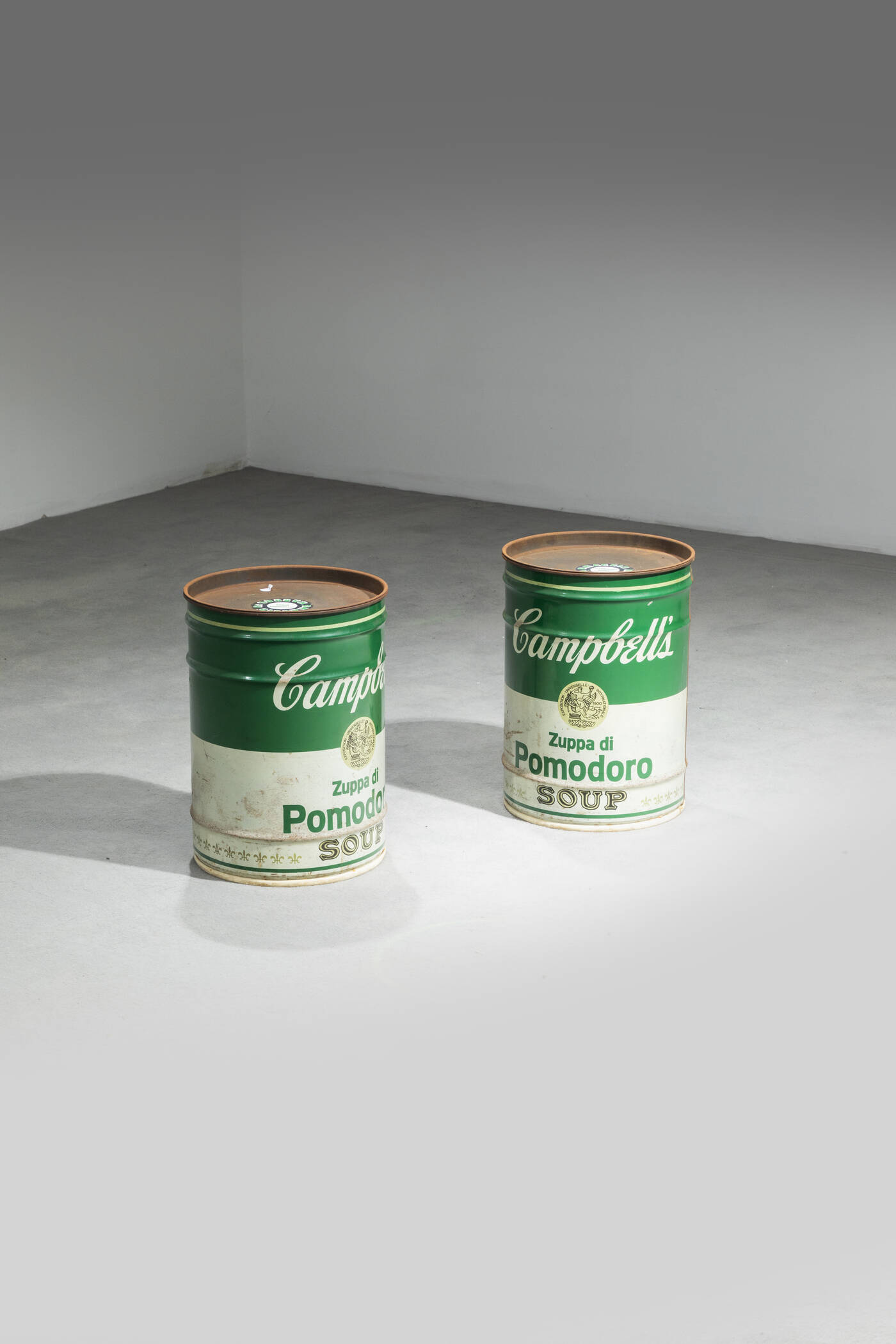 DINO GAVINA - Coppia di sgabelli contenitori omaggio ad Andy Warhol