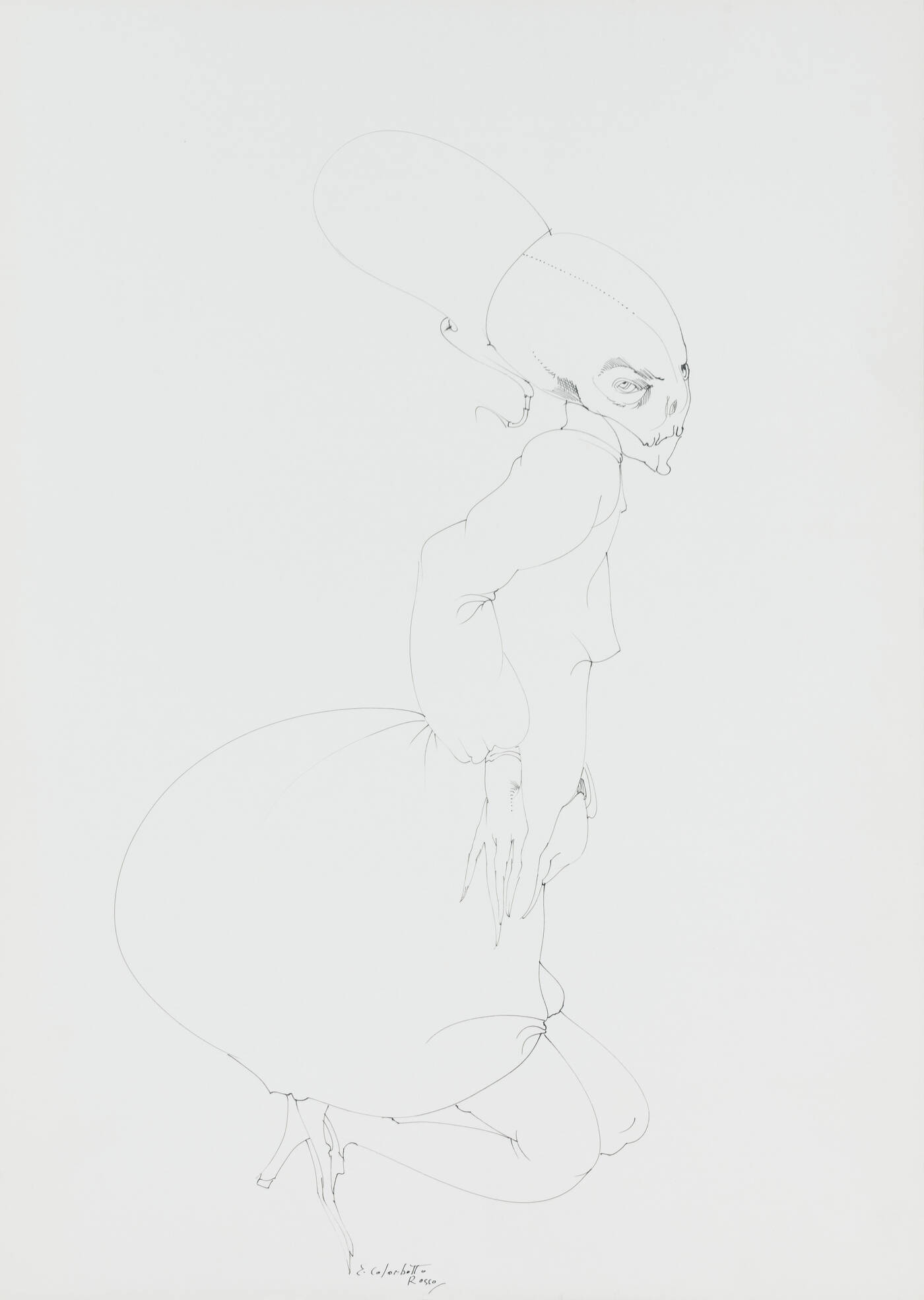 ENRICO COLOMBOTTO ROSSO - 'Figura fantastica' (al retro e al rovescio 'Nudo fantastico')