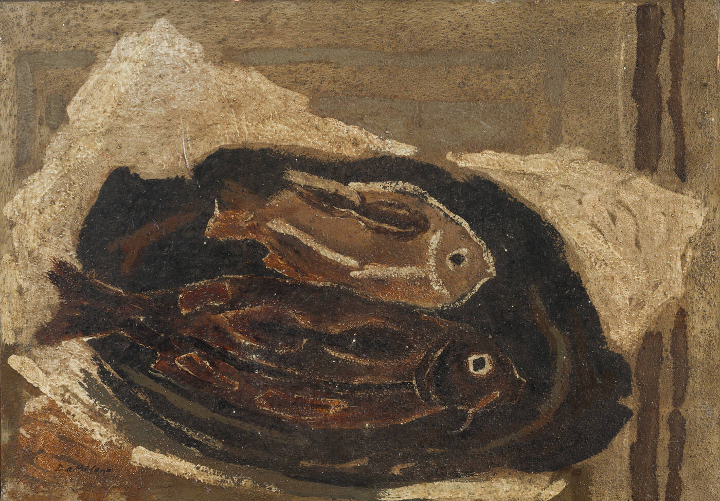 GIULIO DA MILANO - 'Pesci (omaggio a Braque)' 1956