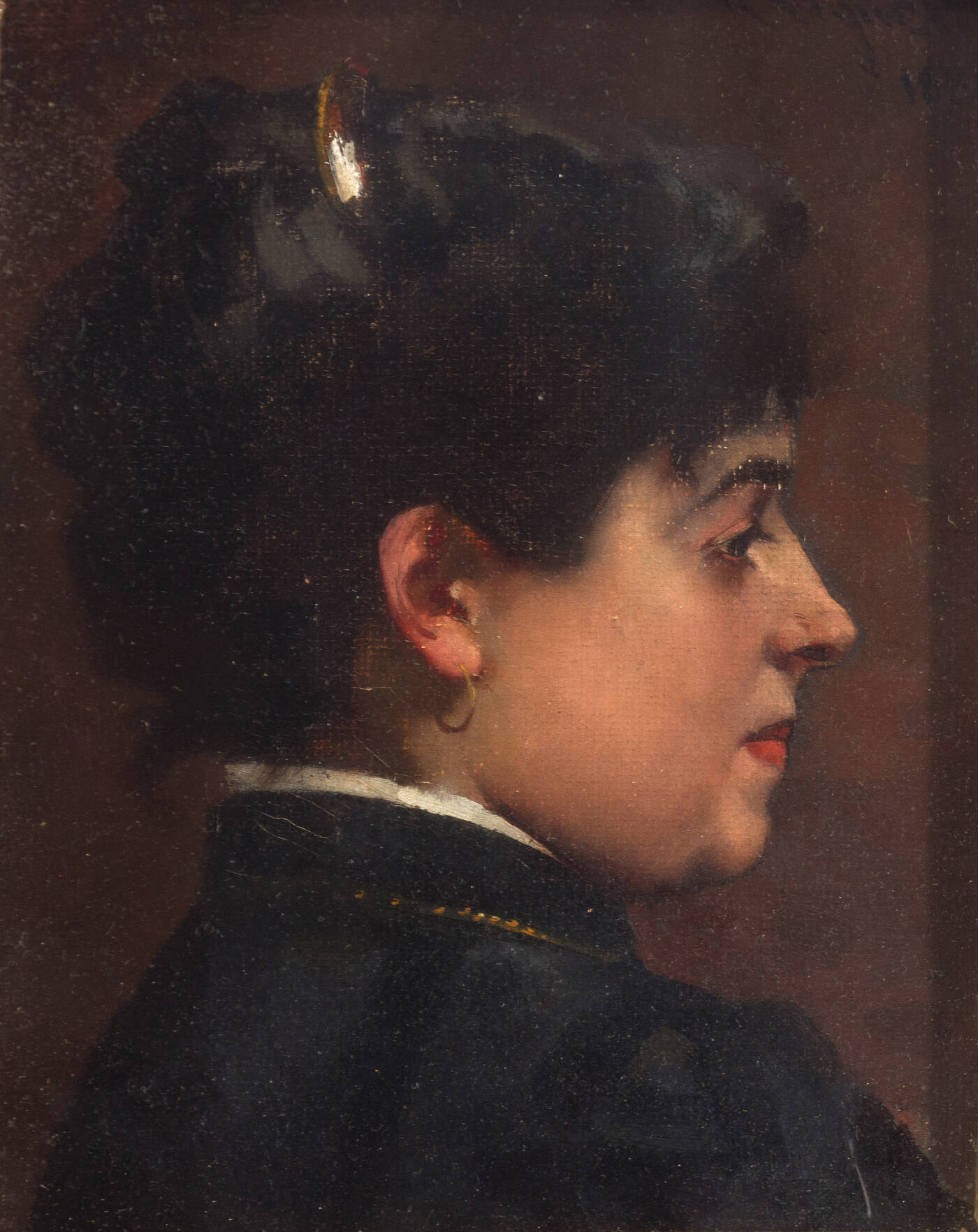 PITTORE ANONIMO - 'Profilo di dama' XIX secolo