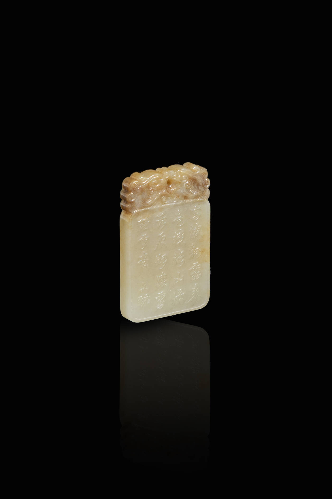 PLACCA  - Placca in giada celadon con rusted