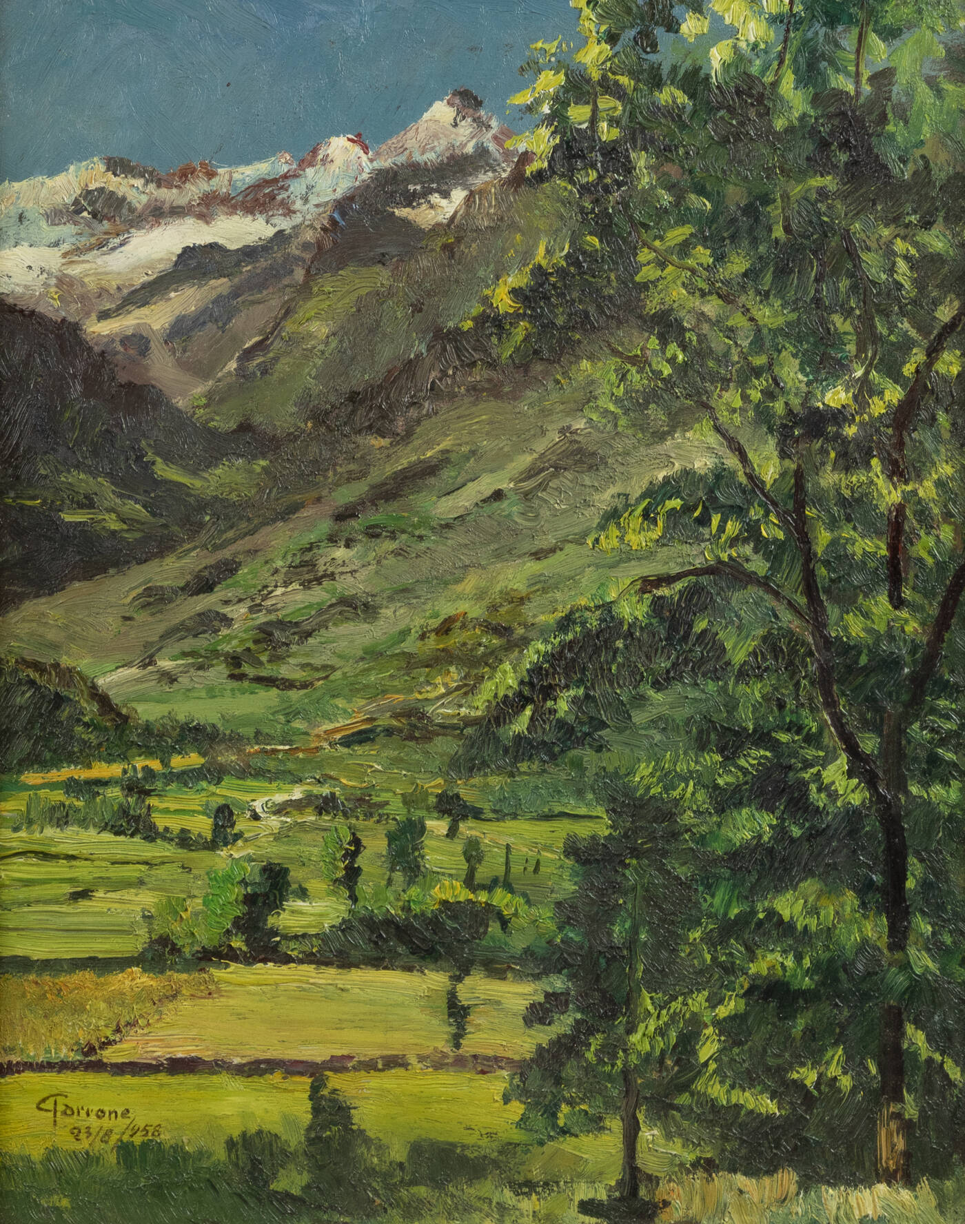 ROMOLO GARRONE - 'Paesaggio montano' 23/8/1958