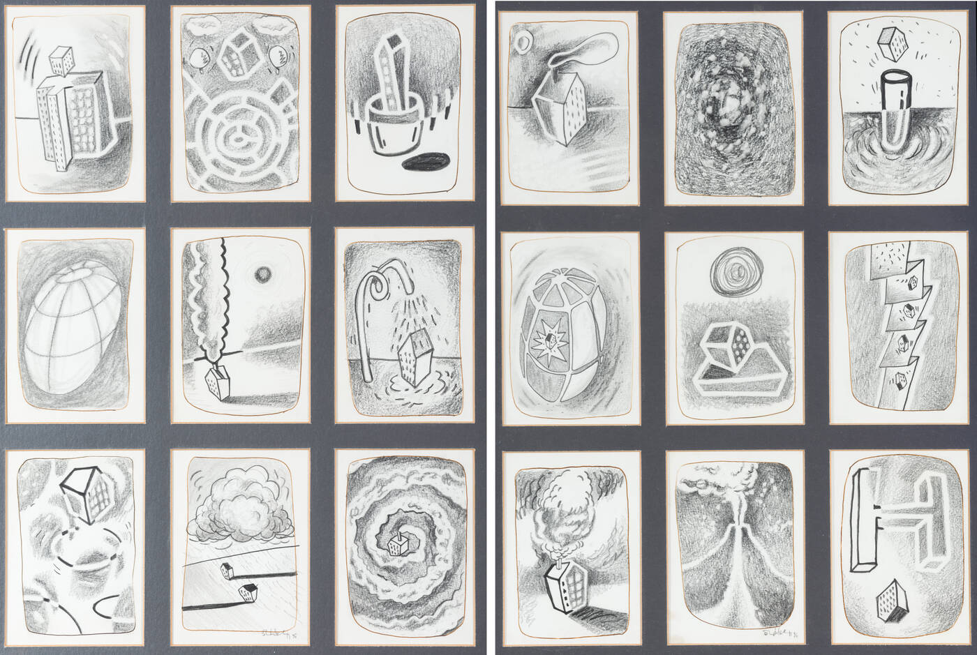 ENRICO DE PARIS - Lotto di due disegni: 'Senza titolo' 1996