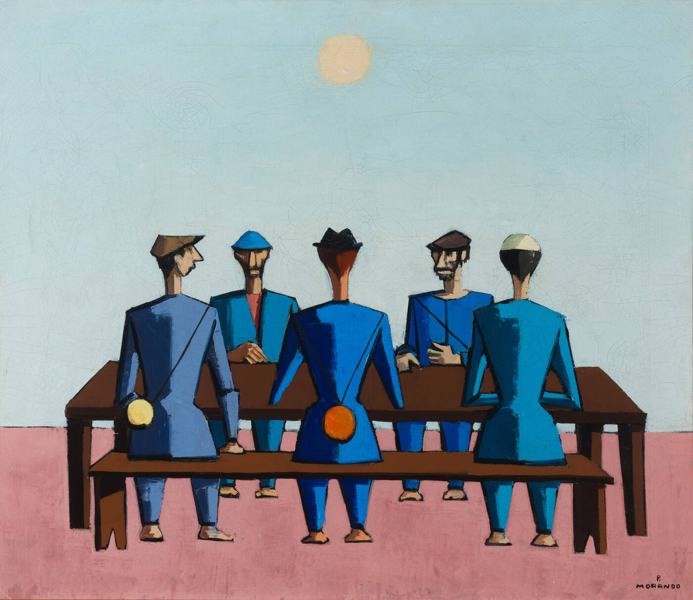 PIETRO MORANDO - 'Tavolata di viandanti' 1956