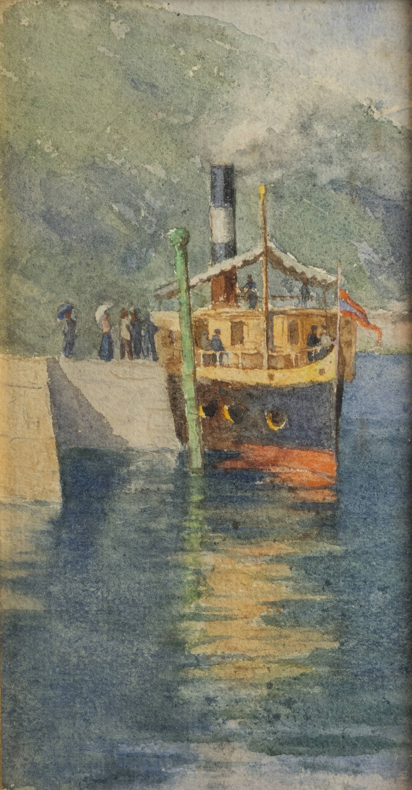 GAYS EUGENIO (attribuito a) - 'Battello su lago in montagna'