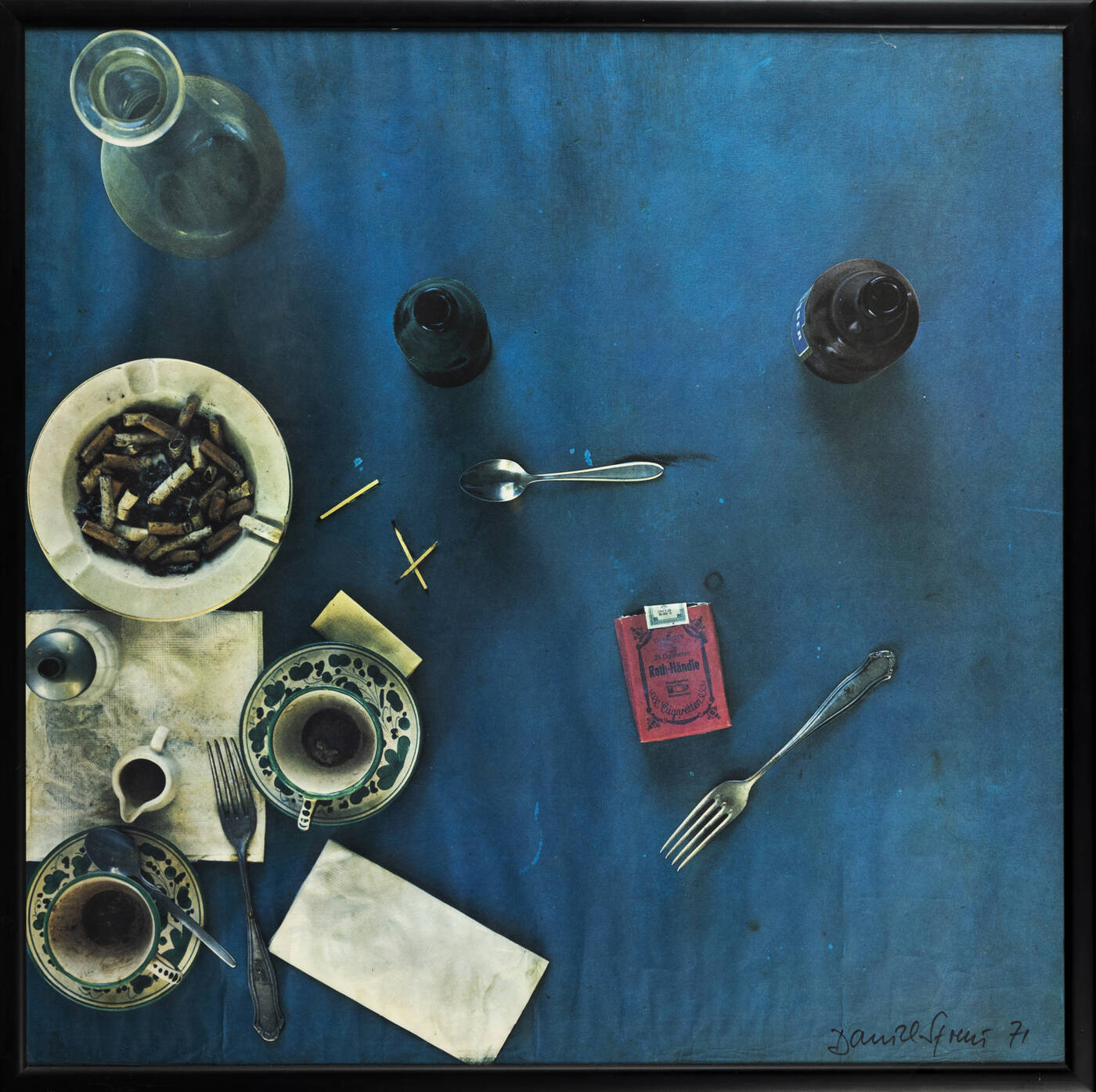 DANIEL SPOERRI - 'Tovaglia di carta' 1971