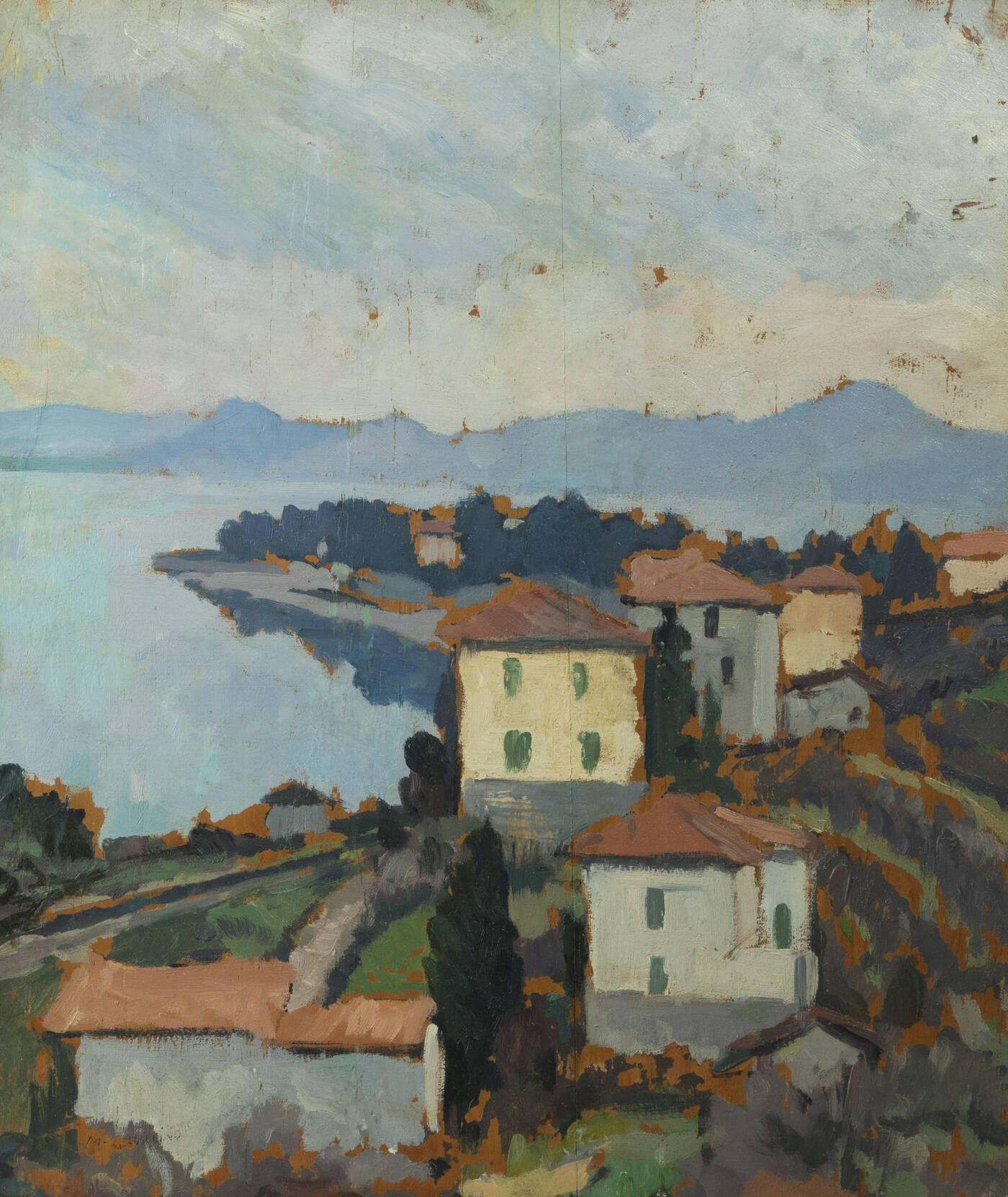 MASSIMO QUAGLINO - 'Paesaggio costiero' anni '30