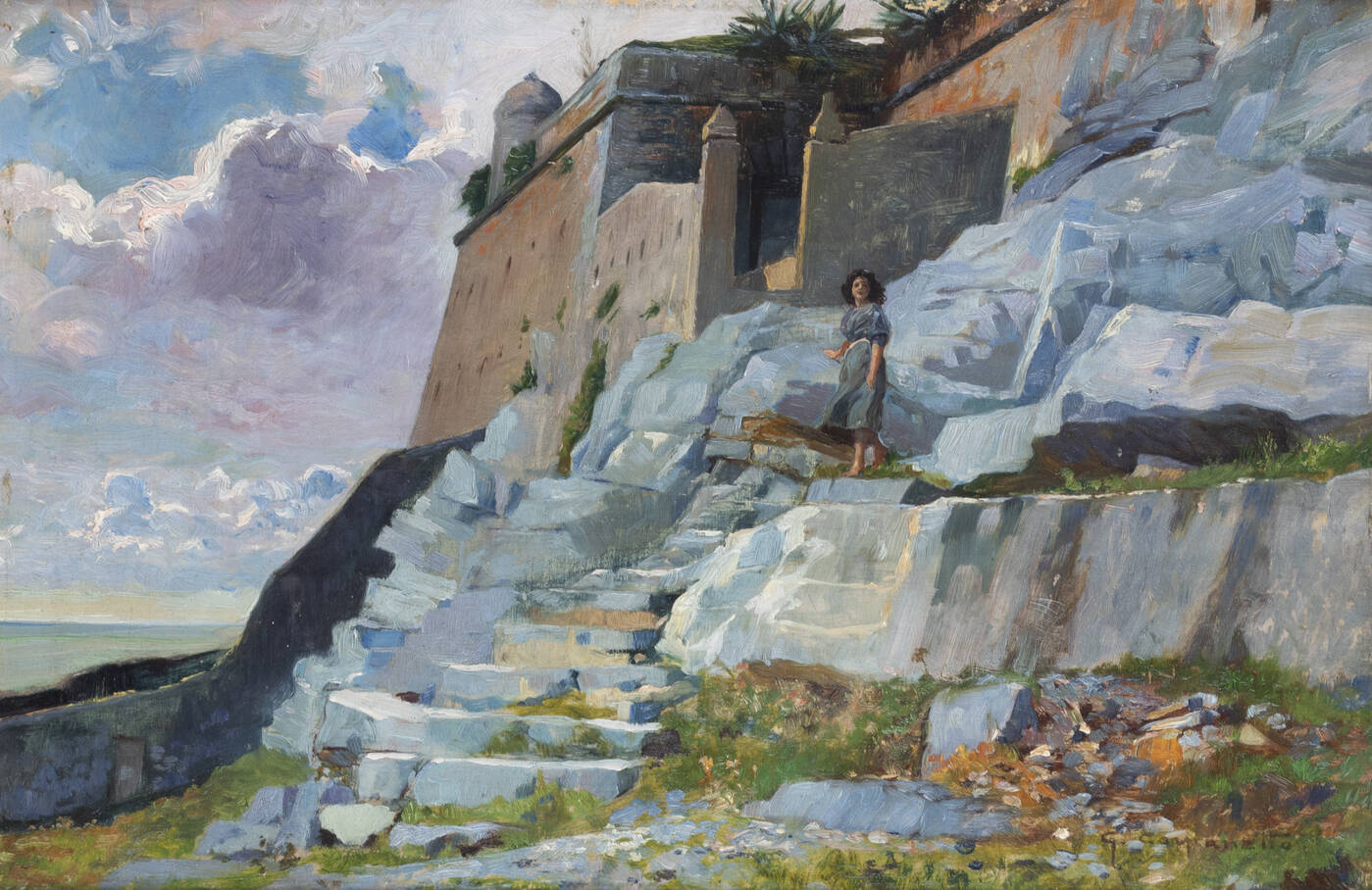 GIOVANNI BATTISTA CARPANETTO - 'Il castello di Portovenere' 1912