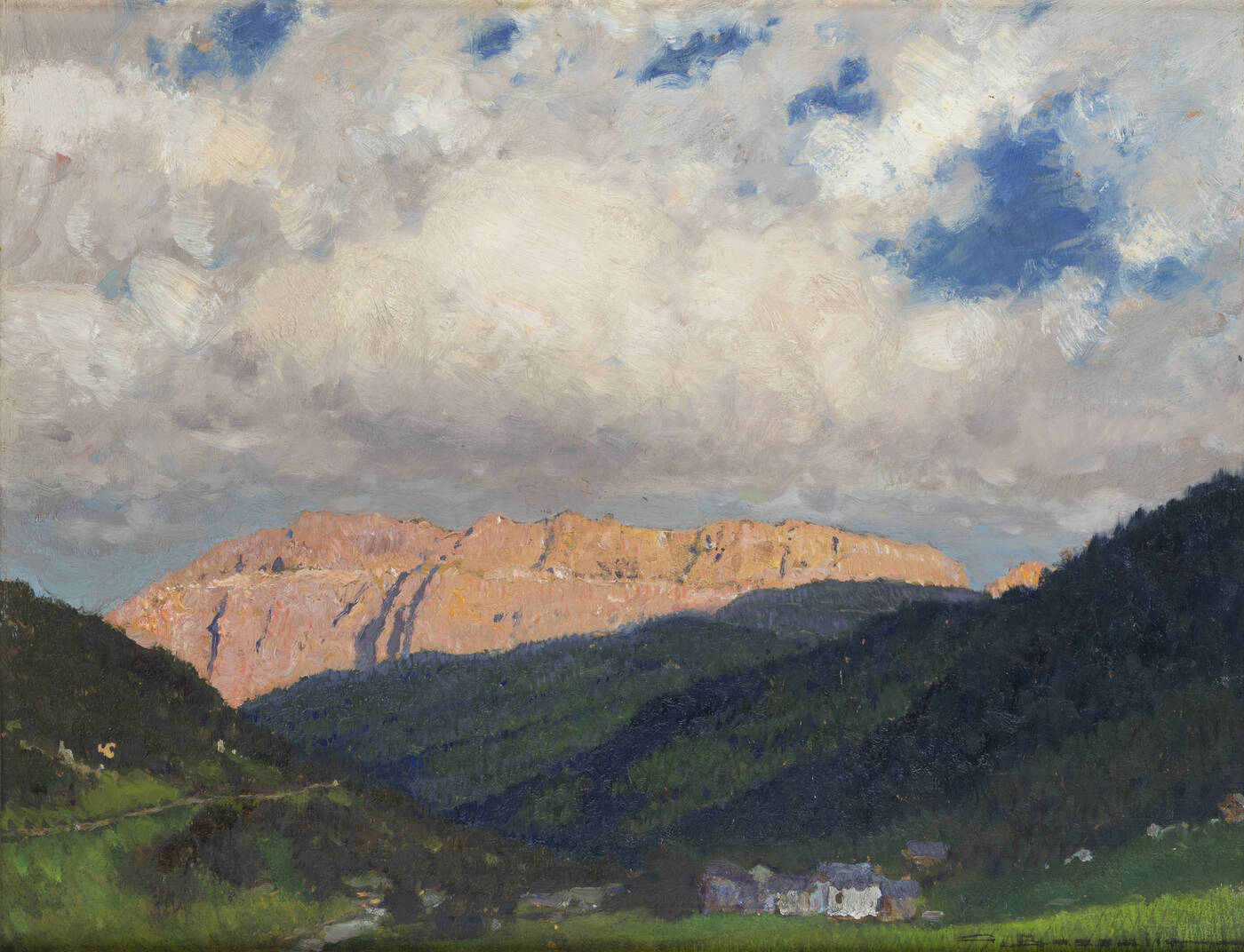 GIUSEPPE BOZZALLA - 'Gruppo Sella al tramonto da Ortisei' 26 agosto 1932