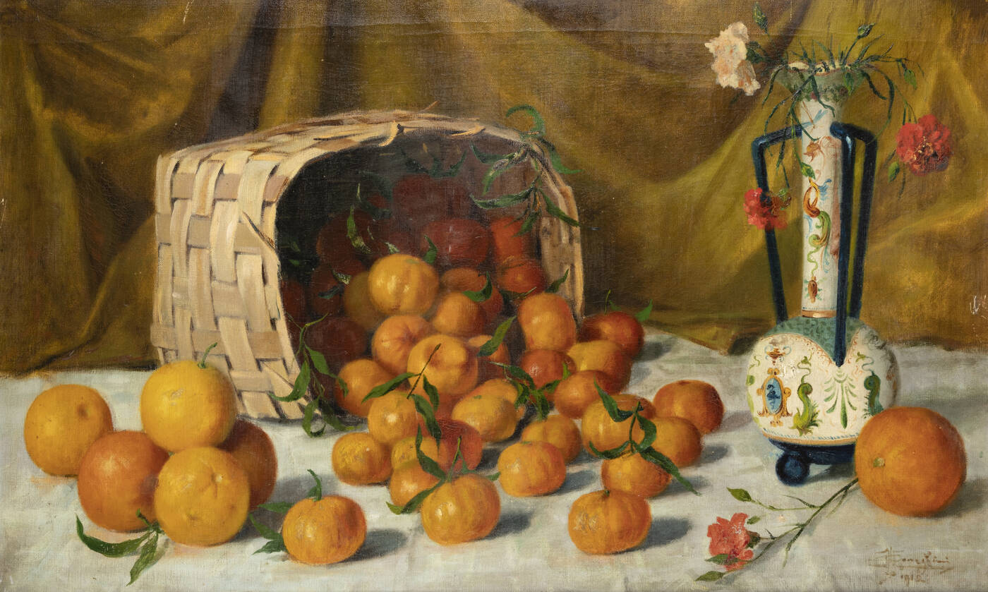 PITTORE NON IDENTIFICATO - 'Natura morta con agrumi' 1912