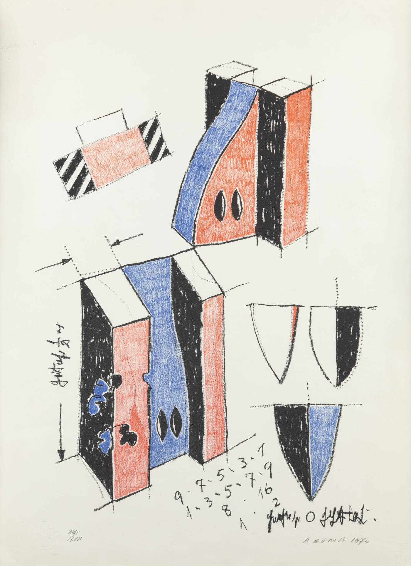 KENJIRO AZUMA - 'Idea di una scultura' 1974