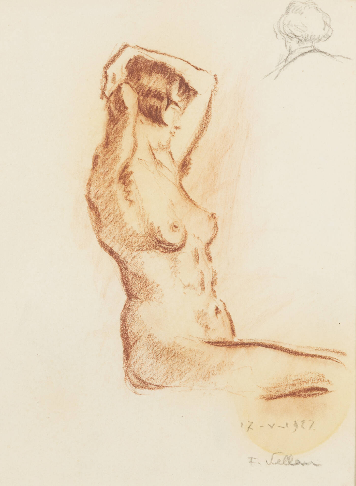 FELICE VELLAN - 'Nuda seduta in posa' 17-V-1927