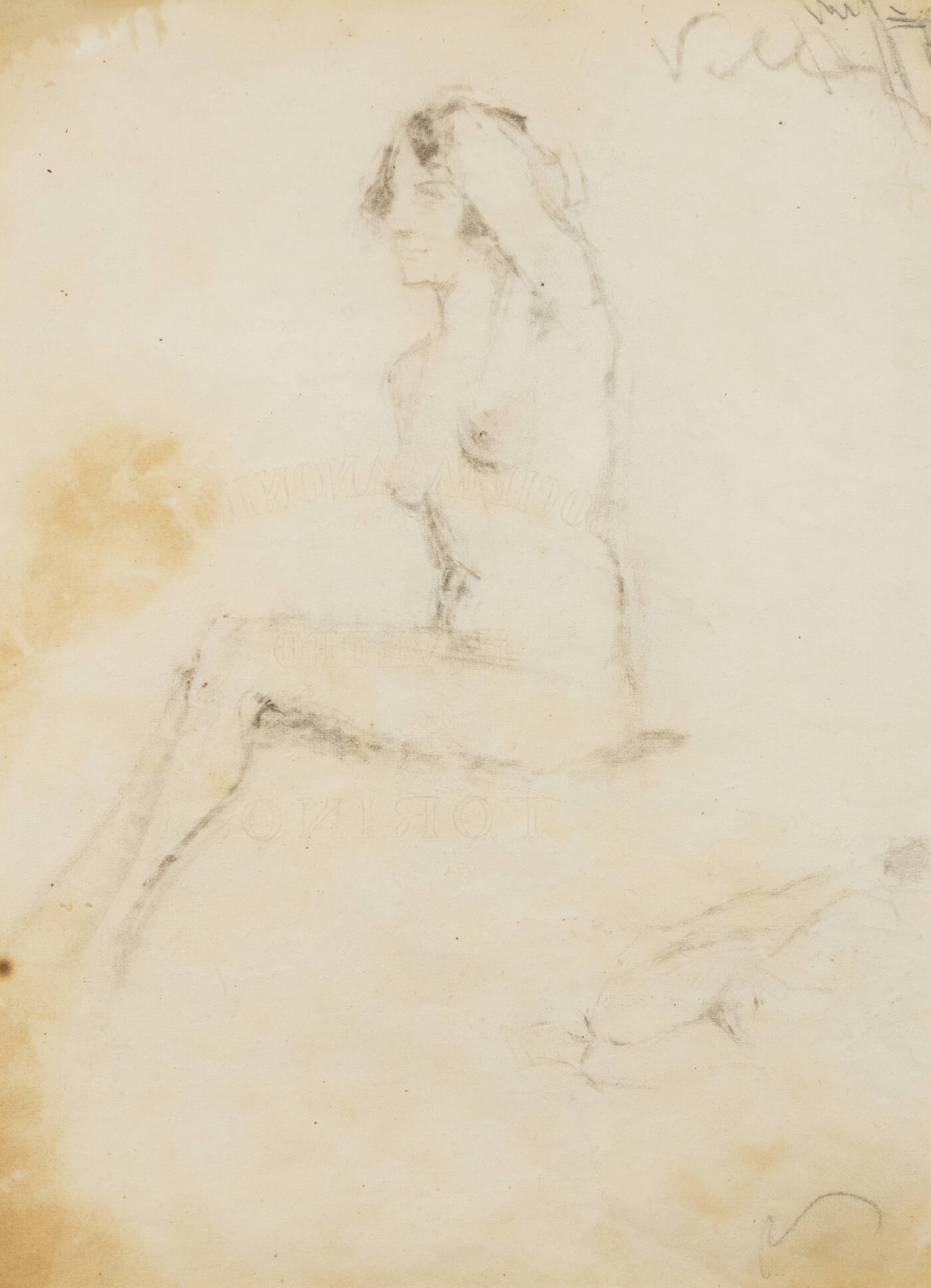 FELICE VELLAN - 'Nuda seduta in posa'