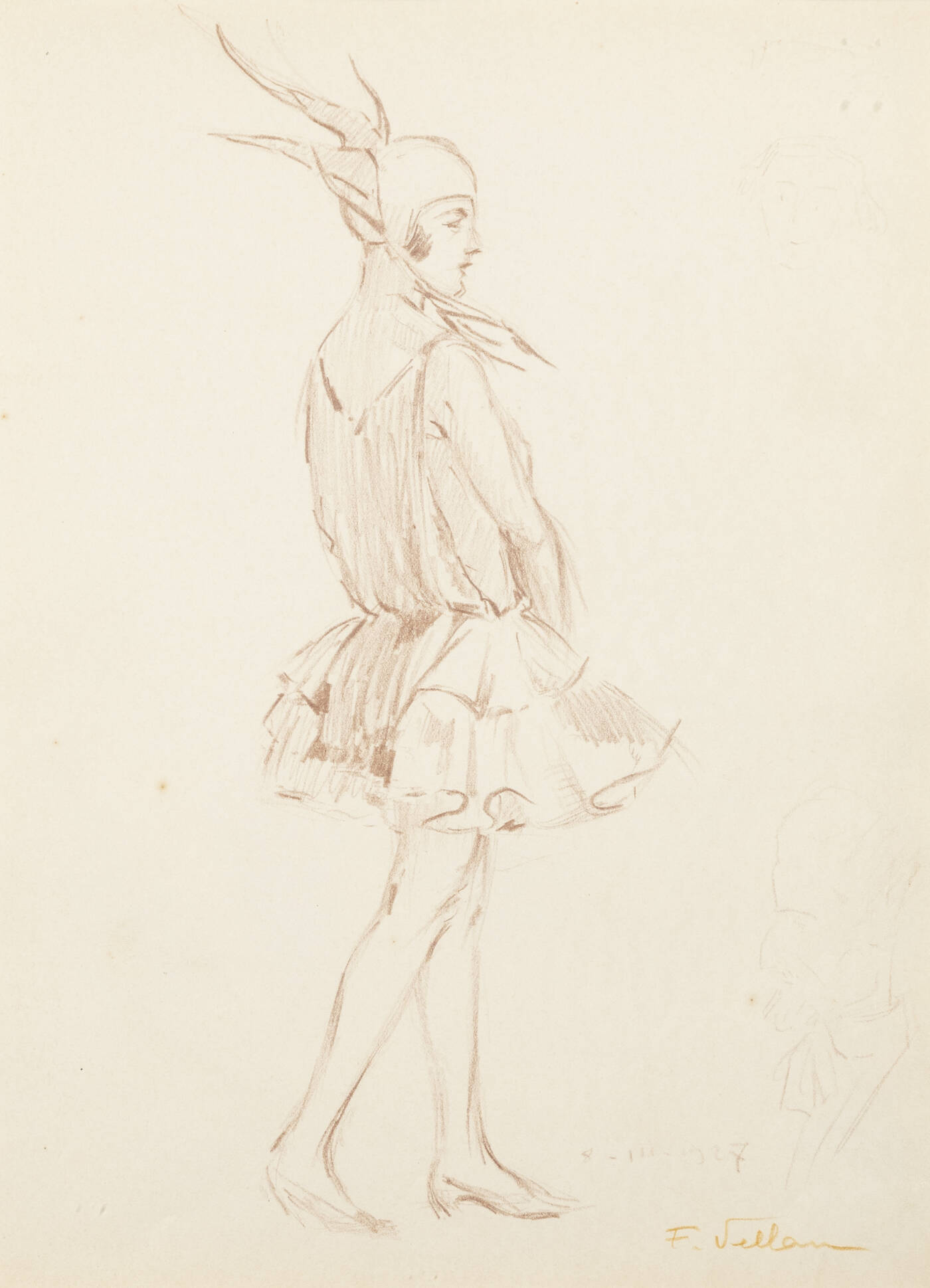 FELICE VELLAN - 'Figura in costume' 8-III-1927
