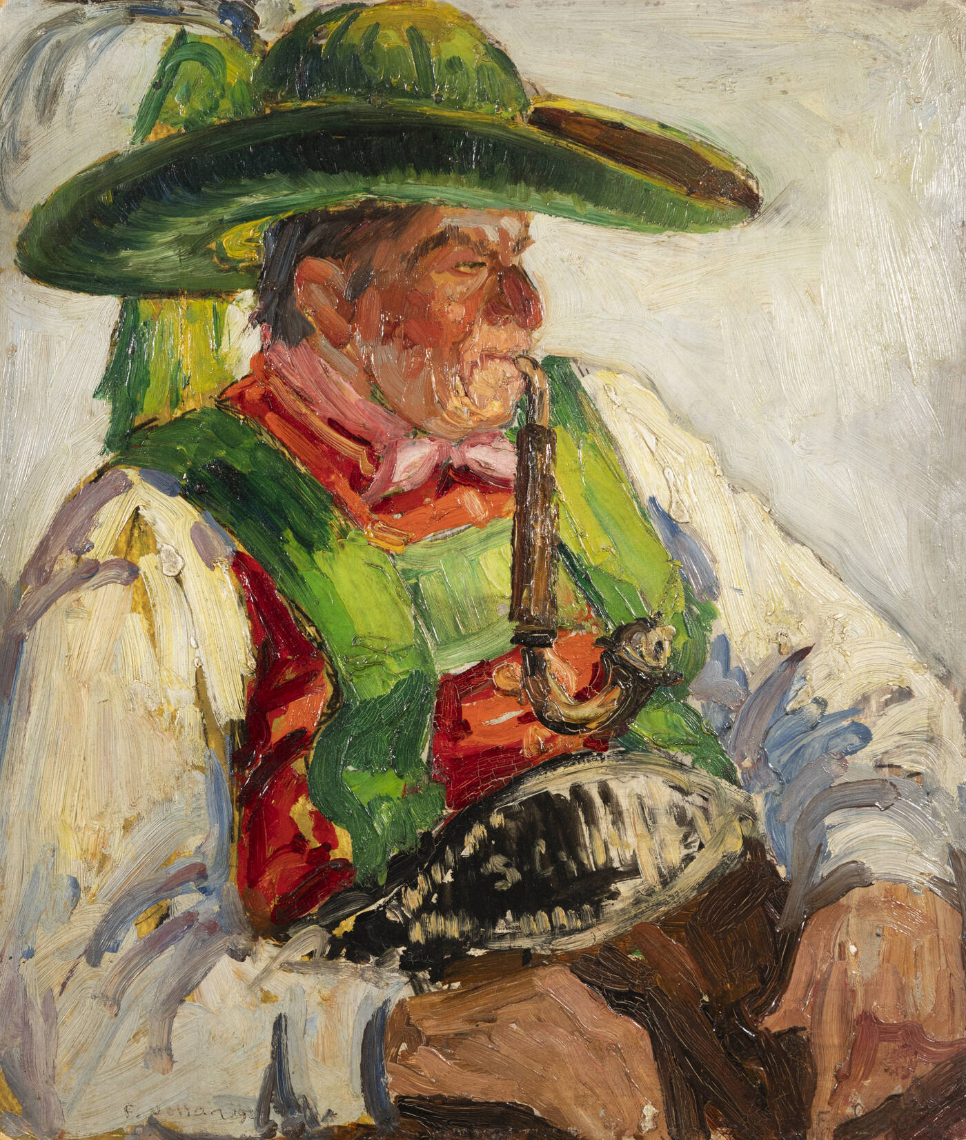 FELICE VELLAN - 'Uomo in costume della Val Gardena' 1928