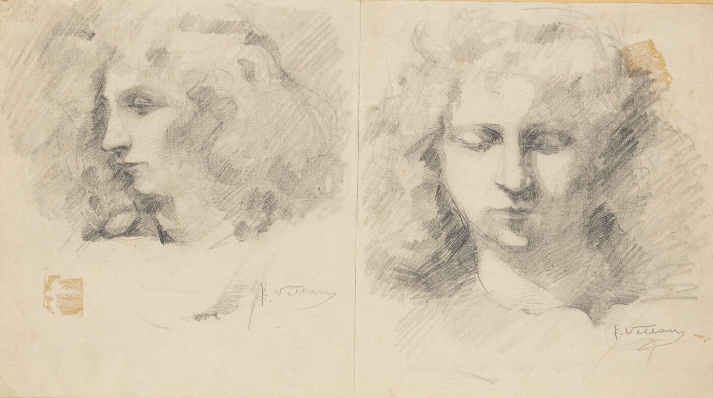 FELICE VELLAN - 'Due bozzetti di ritratto femminile'