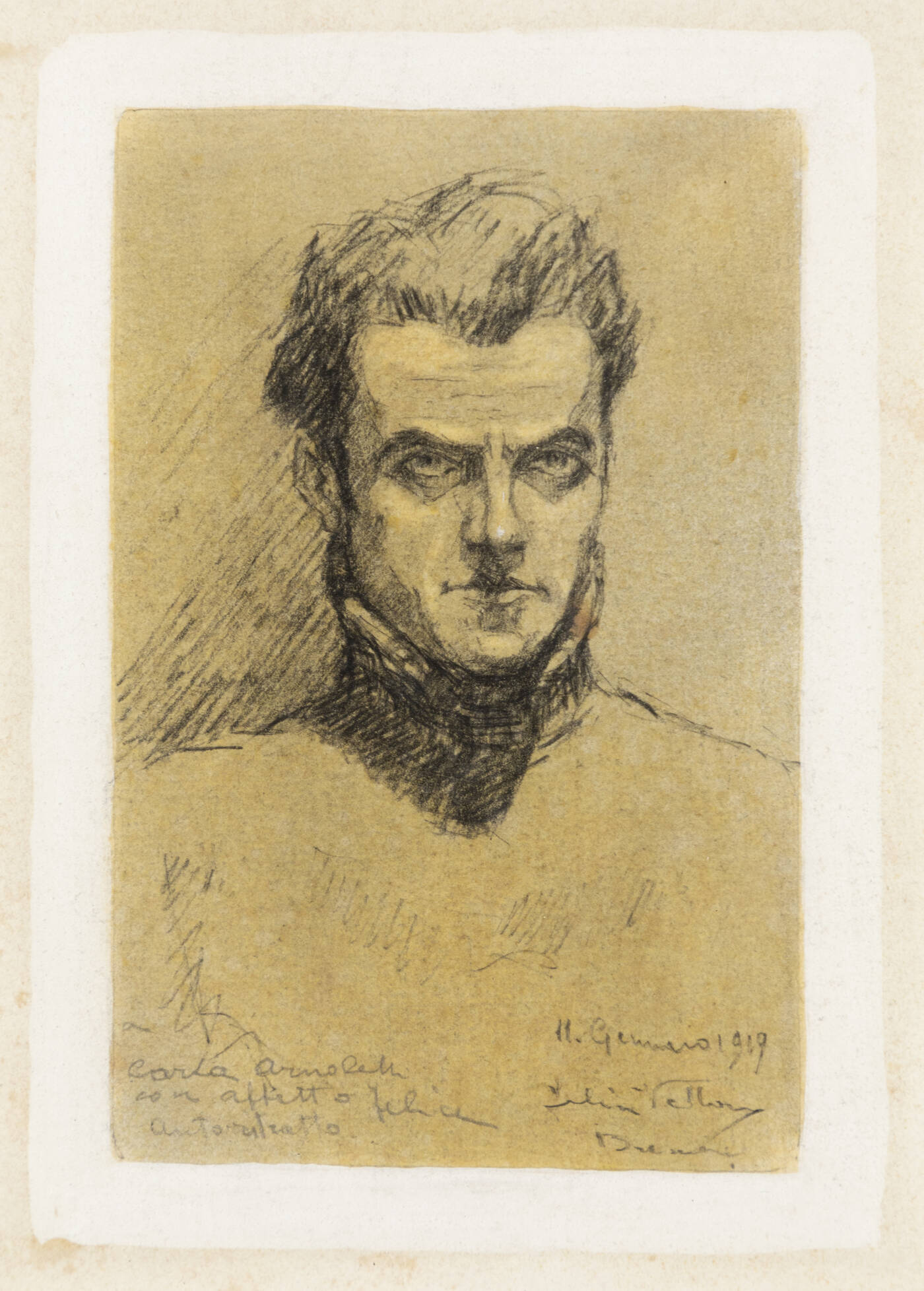 FELICE VELLAN - 'Autoritratto (da giovane)' 11 Gennaio 1919