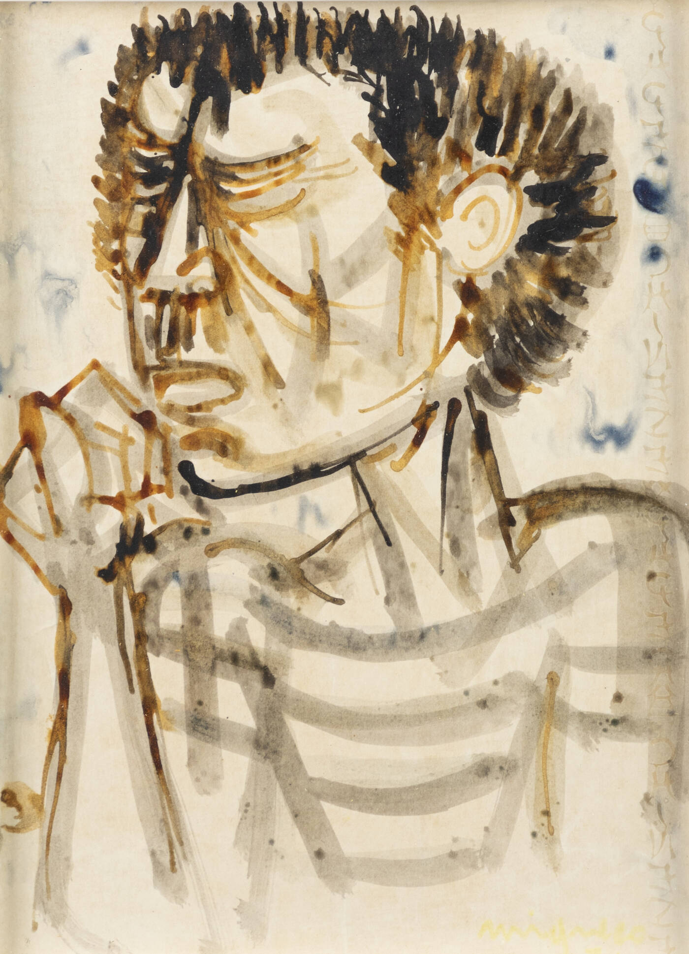 GIUSEPPE MIGNECO - 'Ritratto d'uomo' 1970