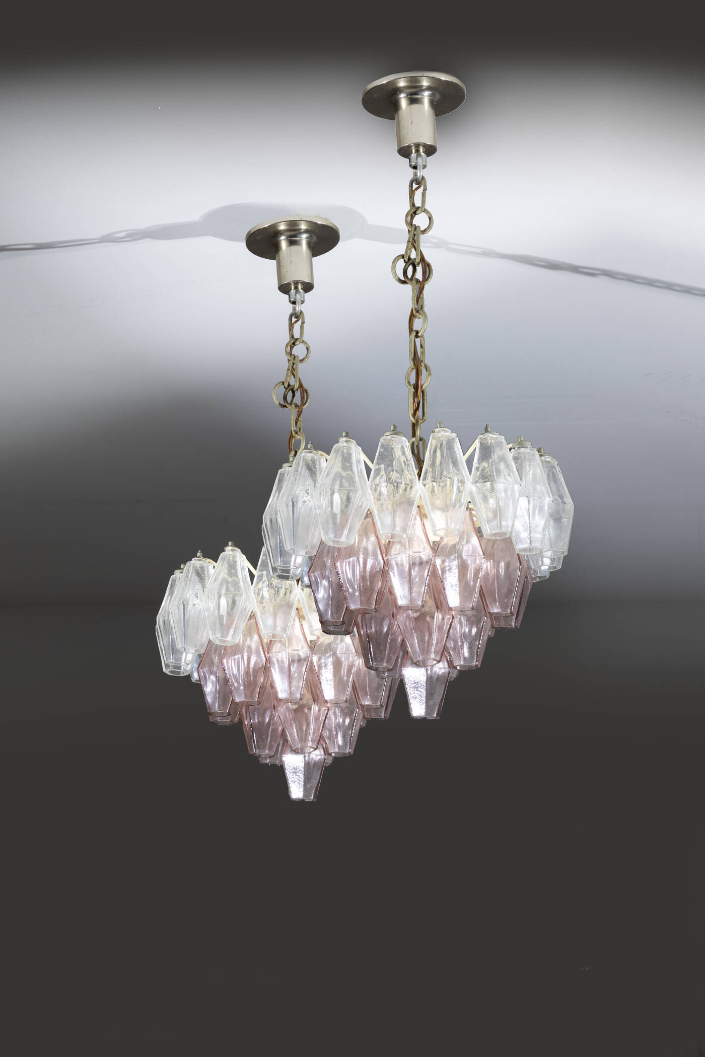 PAOLO VENINI - Coppia di lampadari mod. Poliedri