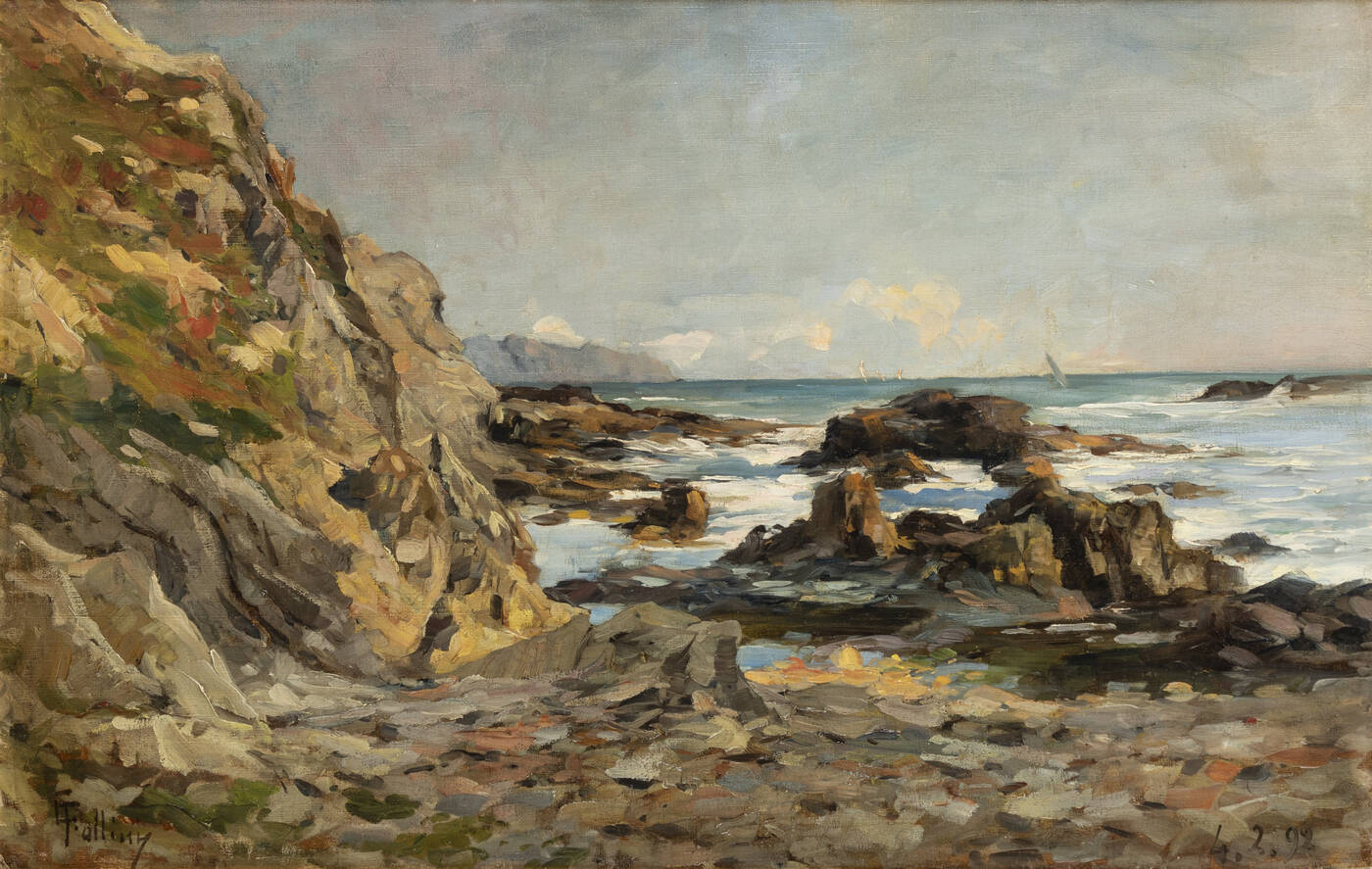 CARLO FOLLINI - 'Costa ligure con il promontorio di Portofino (Marina)' 4/3/92
