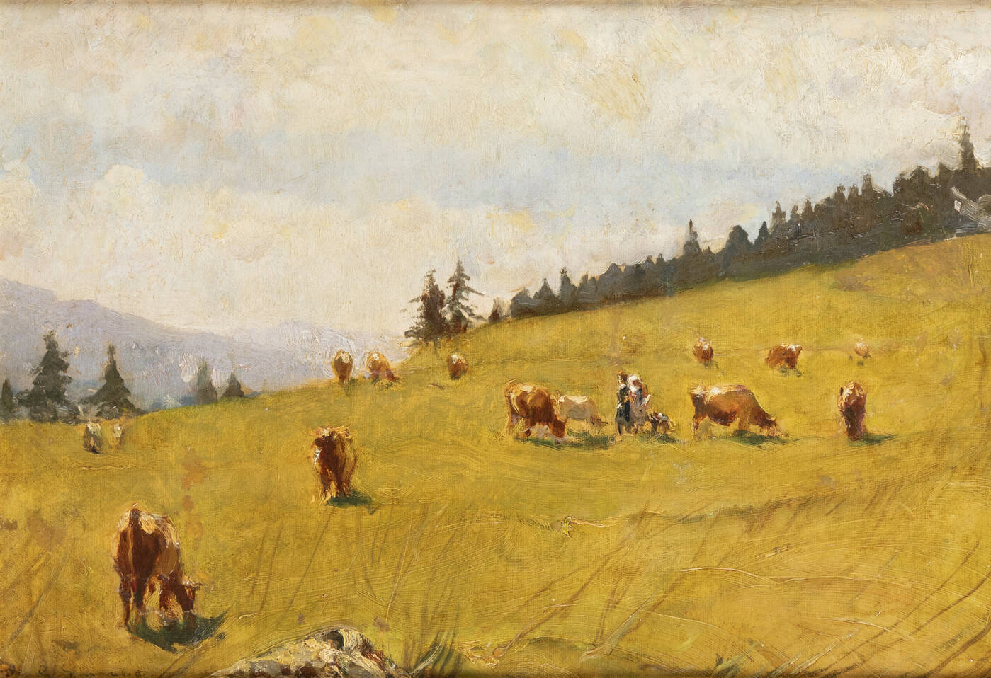 GIOVANNI GUARLOTTI - 'Mucche al pascolo'