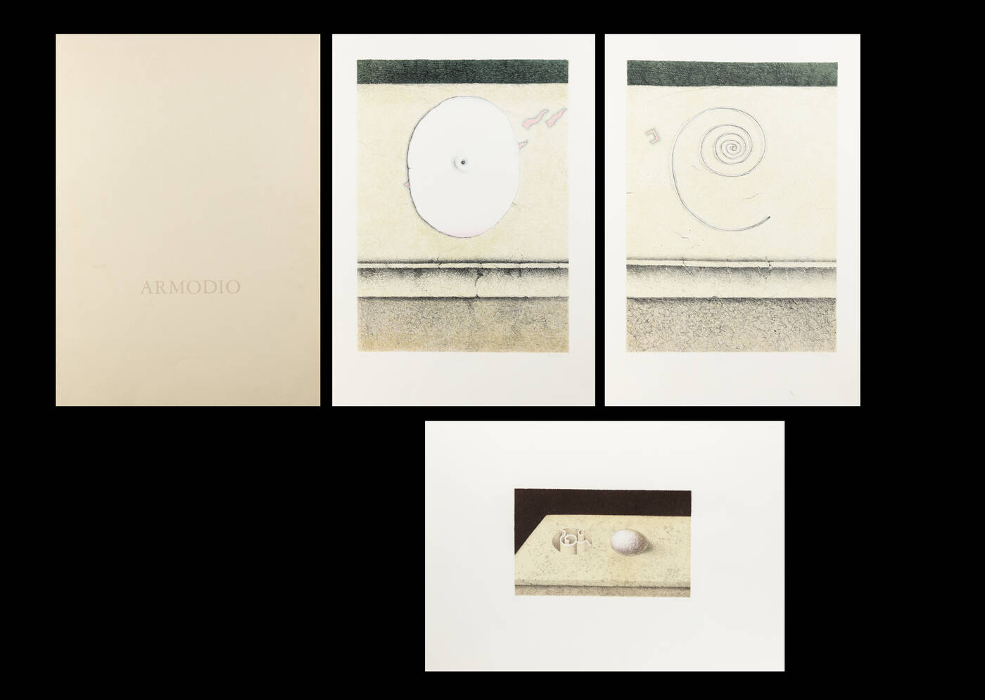 ARMODIO (Vilmore Schenardi) - Lotto di tre incisioni 'Senza titolo'